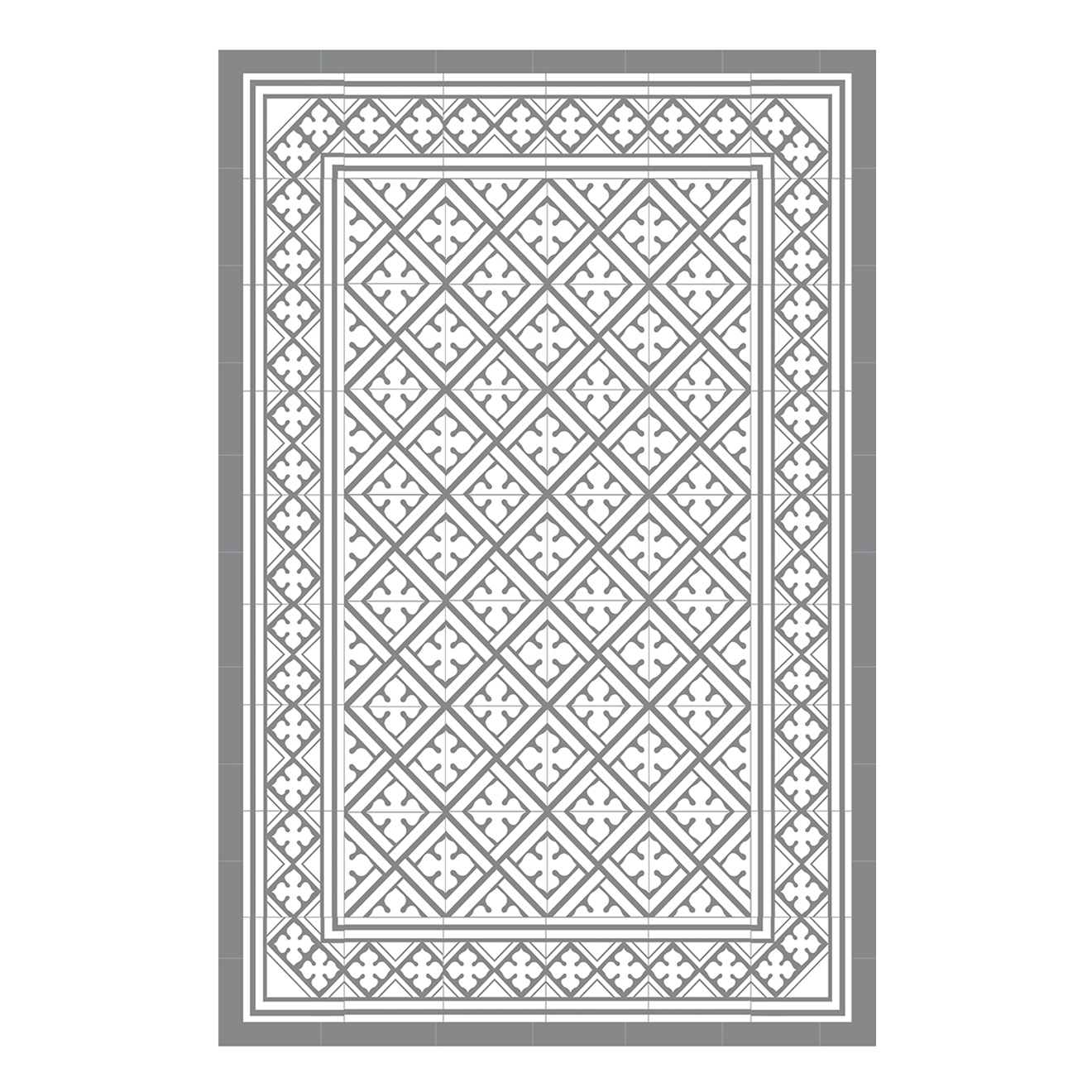 Tapis vinyle Palace gris - 66x180 cm