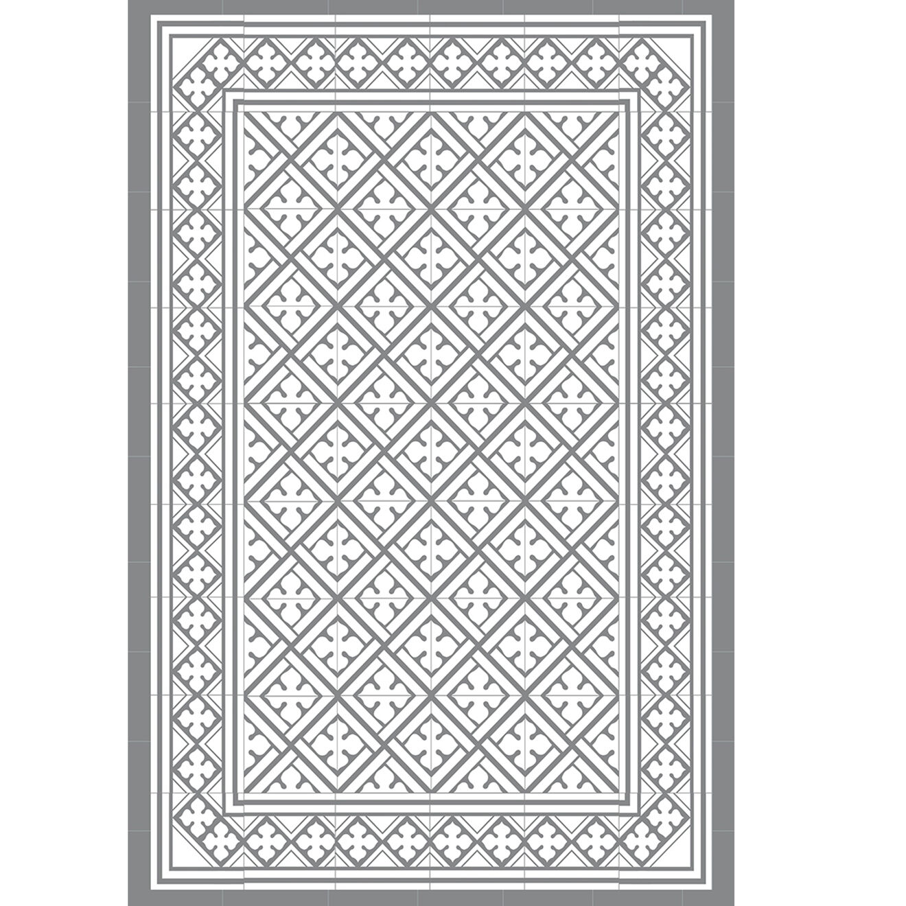 Tapis vinyle Palace gris - 80x300 cm