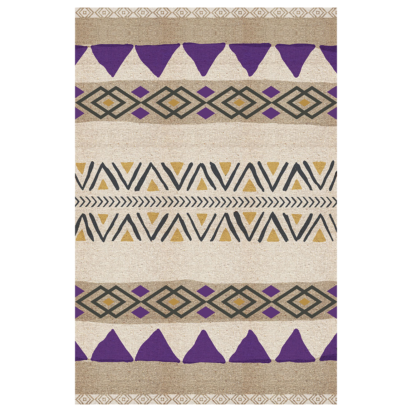 Tapis vinyle Natura violet/beige - 100x133 cm