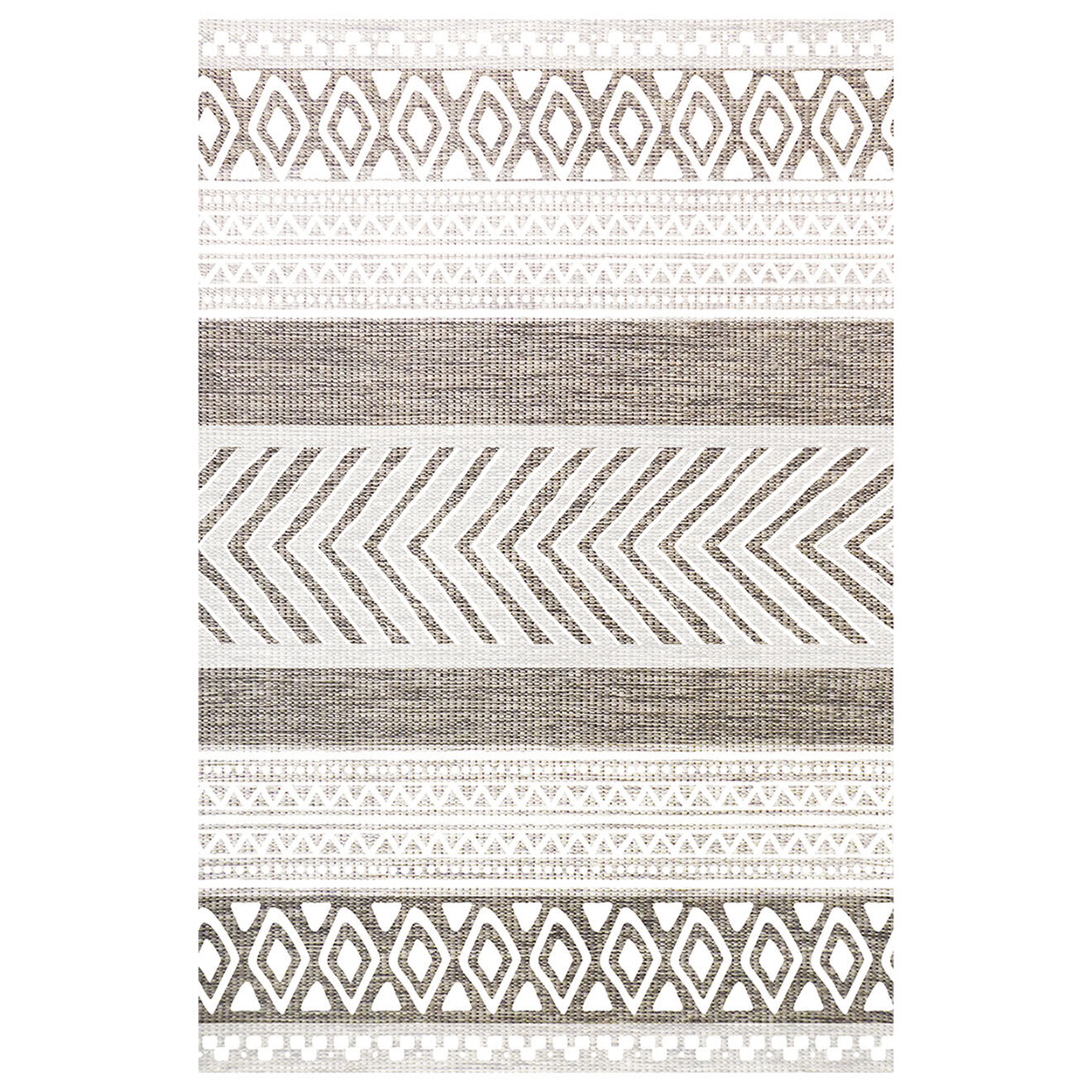 Tapis vinyle Ethnique blanc - 100x133 cm