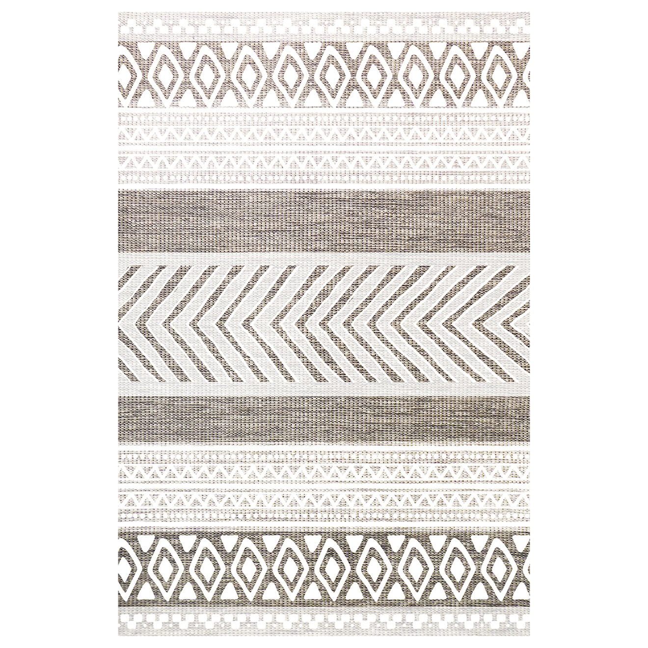 Tapis vinyle Ethnique blanc - 133x200 cm