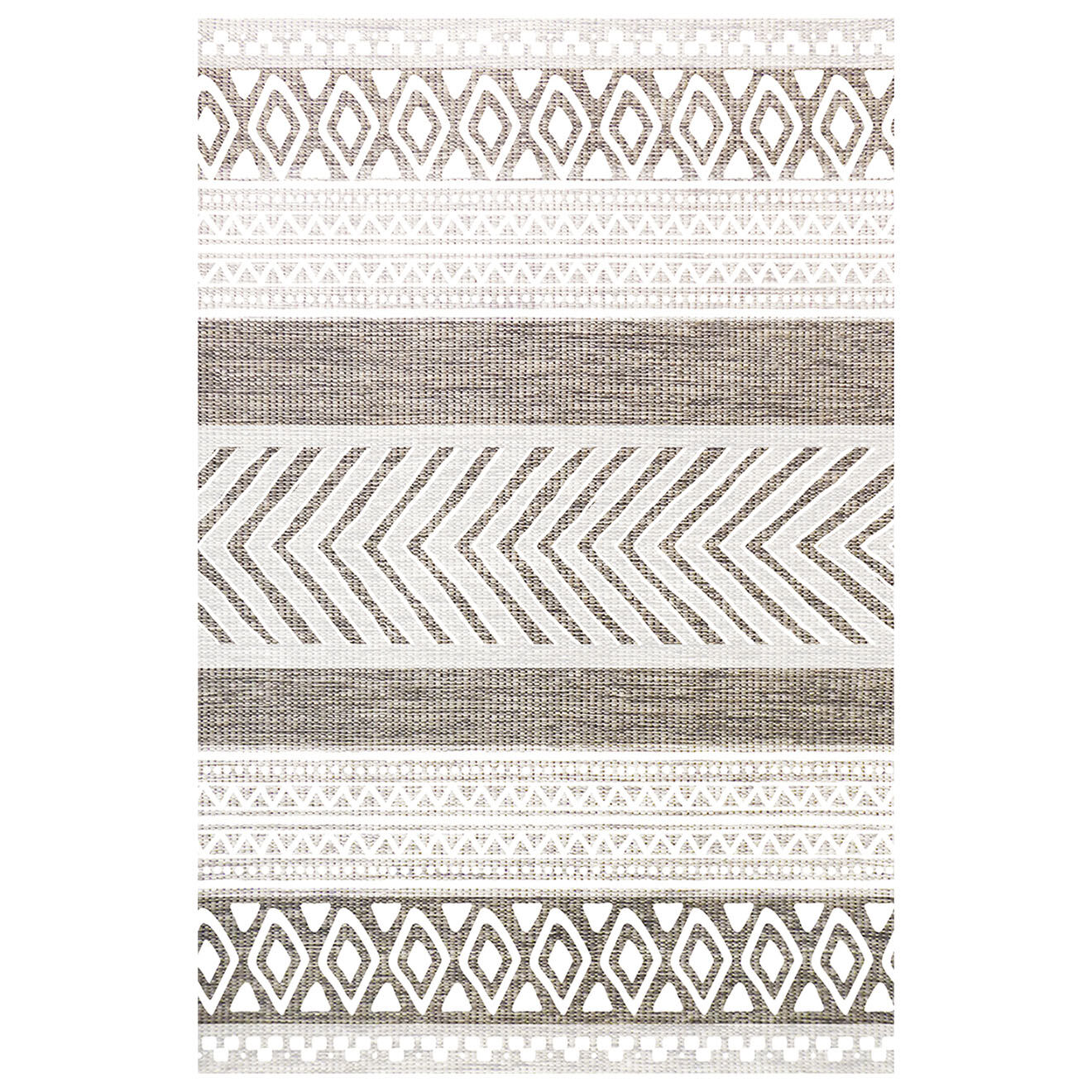 Tapis vinyle Ethnique blanc - 200x266 cm