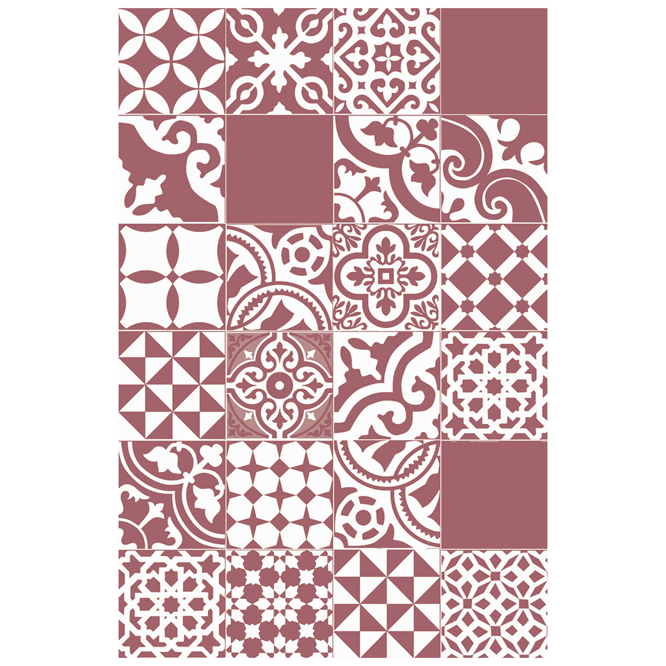 Tapis vinyle Saint Tropez rouge - 66x150 cm