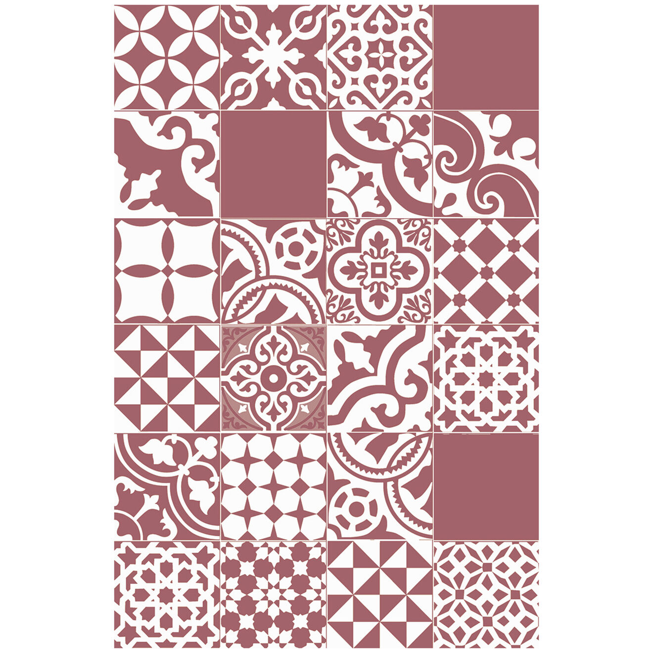 Tapis vinyle Saint Tropez rouge - 66x180 cm