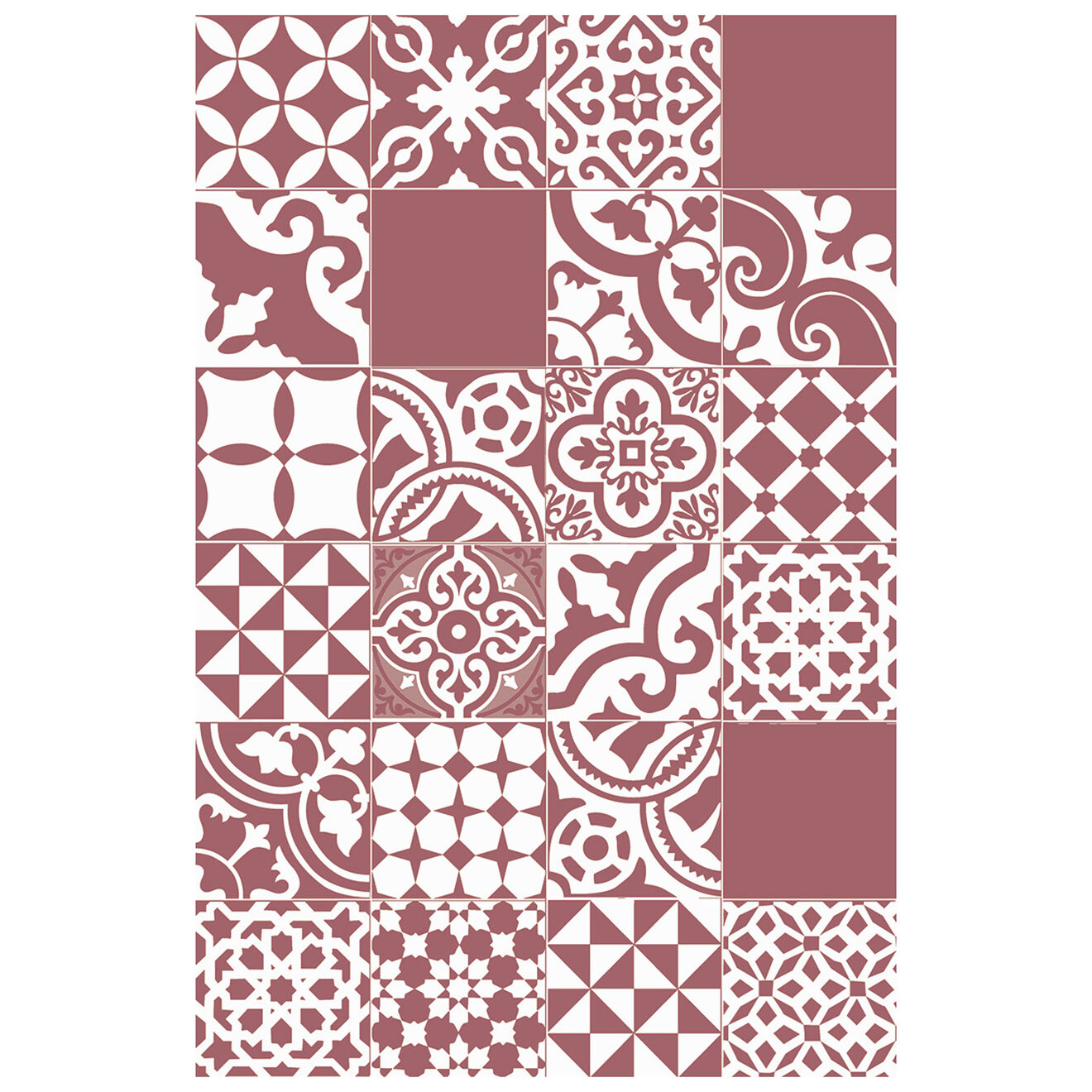 Tapis vinyle Saint Tropez rouge - 66x250 cm