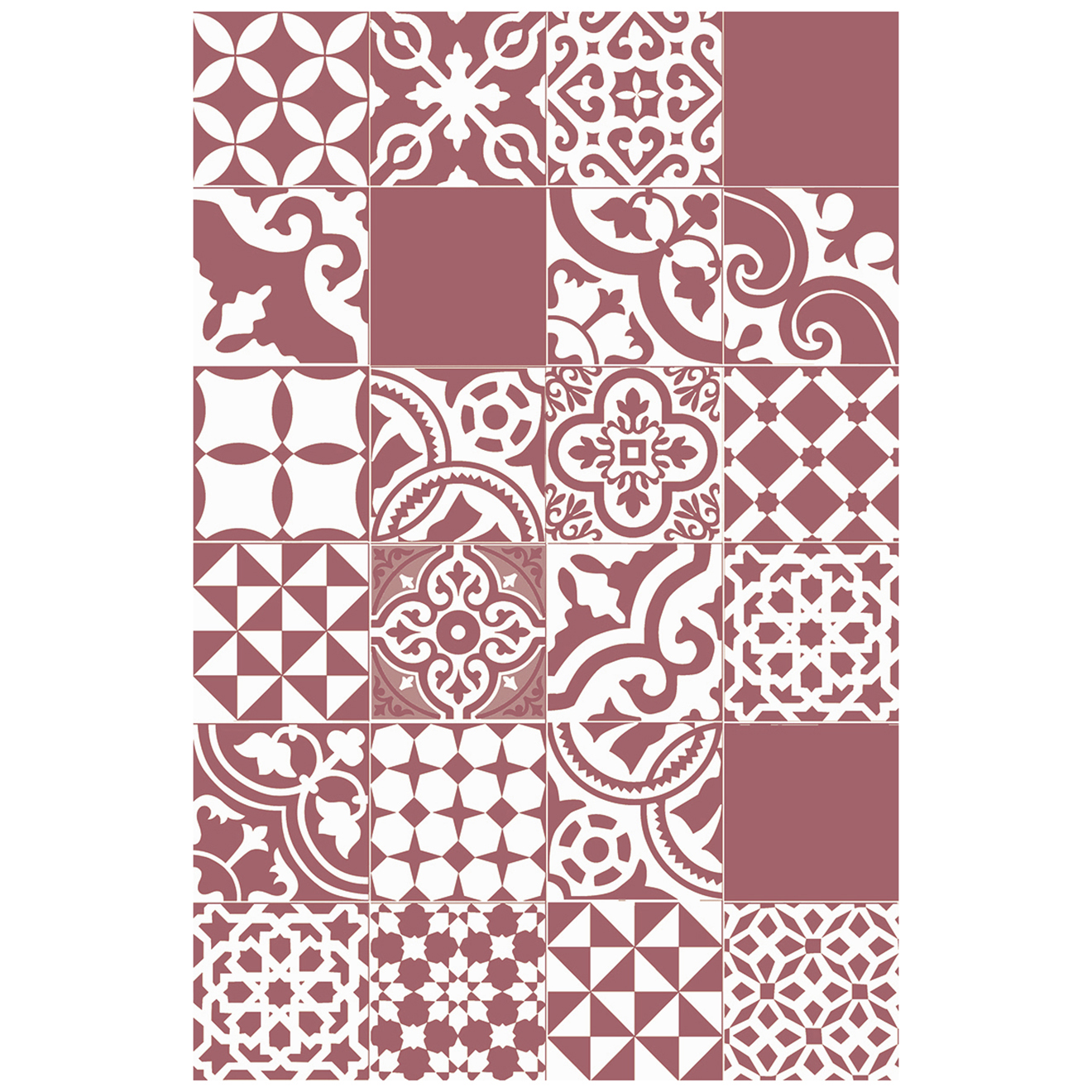 Tapis vinyle Saint Tropez rouge - 80x300 cm