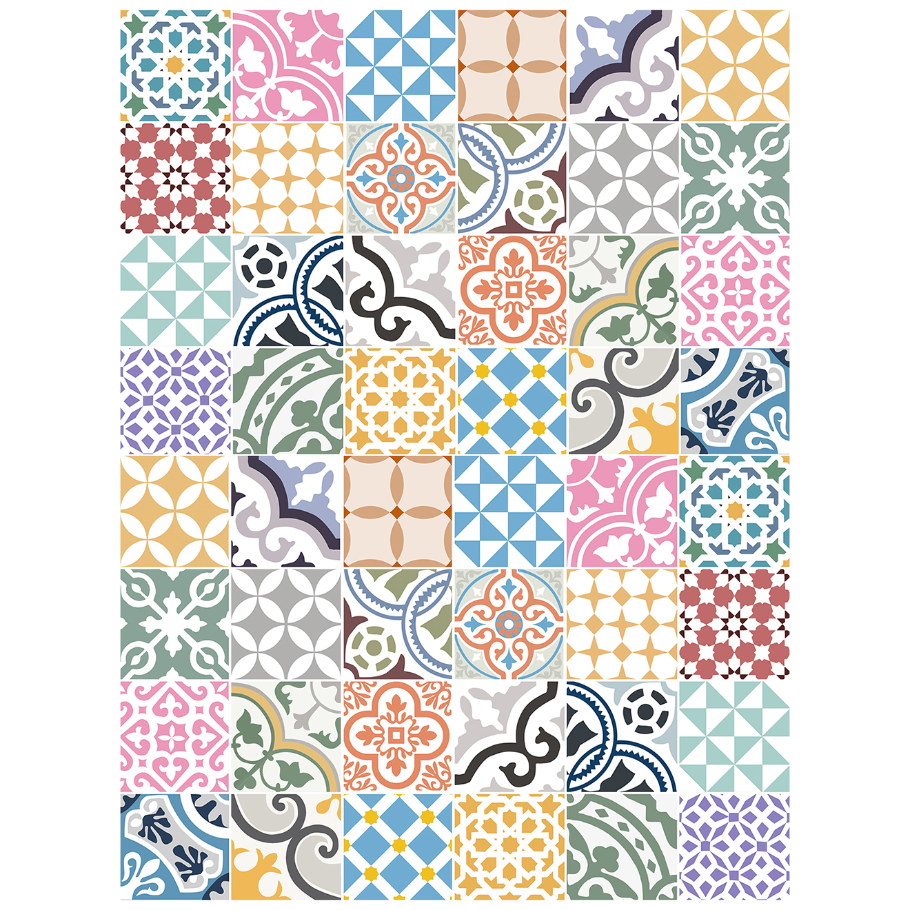 Tapis vinyle Saint Tropez multicolore - 100x133 cm