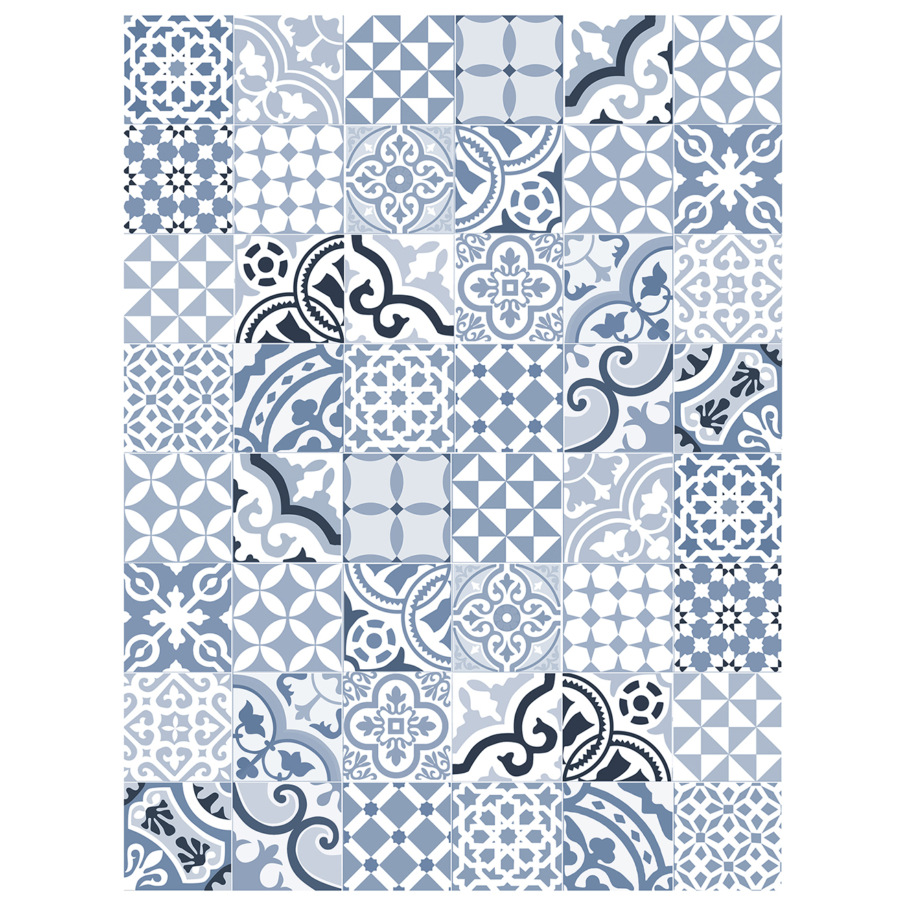 Tapis vinyle Côte d'Azur bleu - 100x133 cm