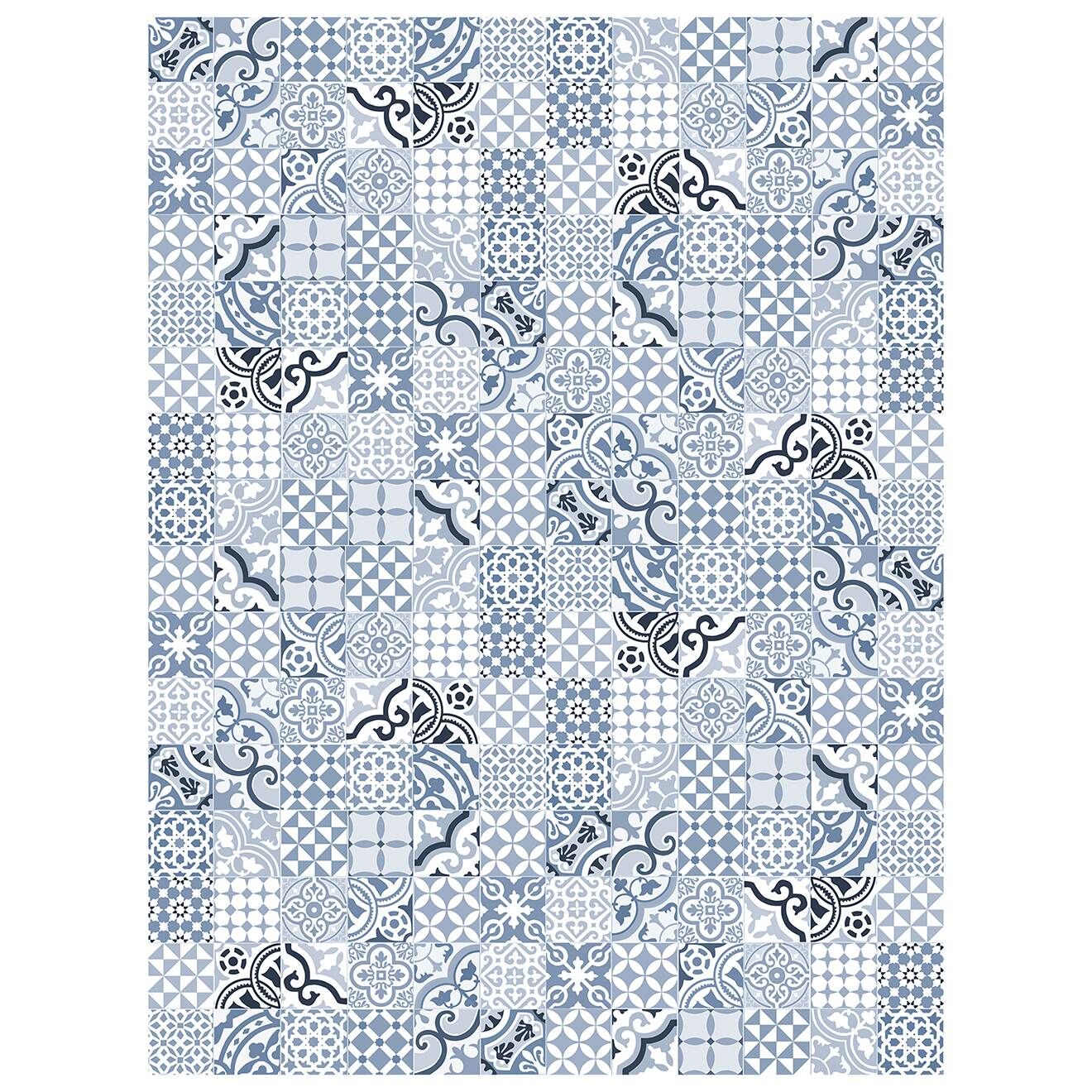 Tapis vinyle Côte d'Azur bleu - 200x266 cm