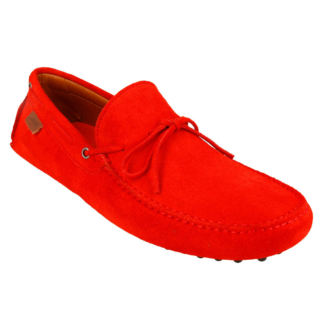 Mocassins en Velours de Cuir rouges