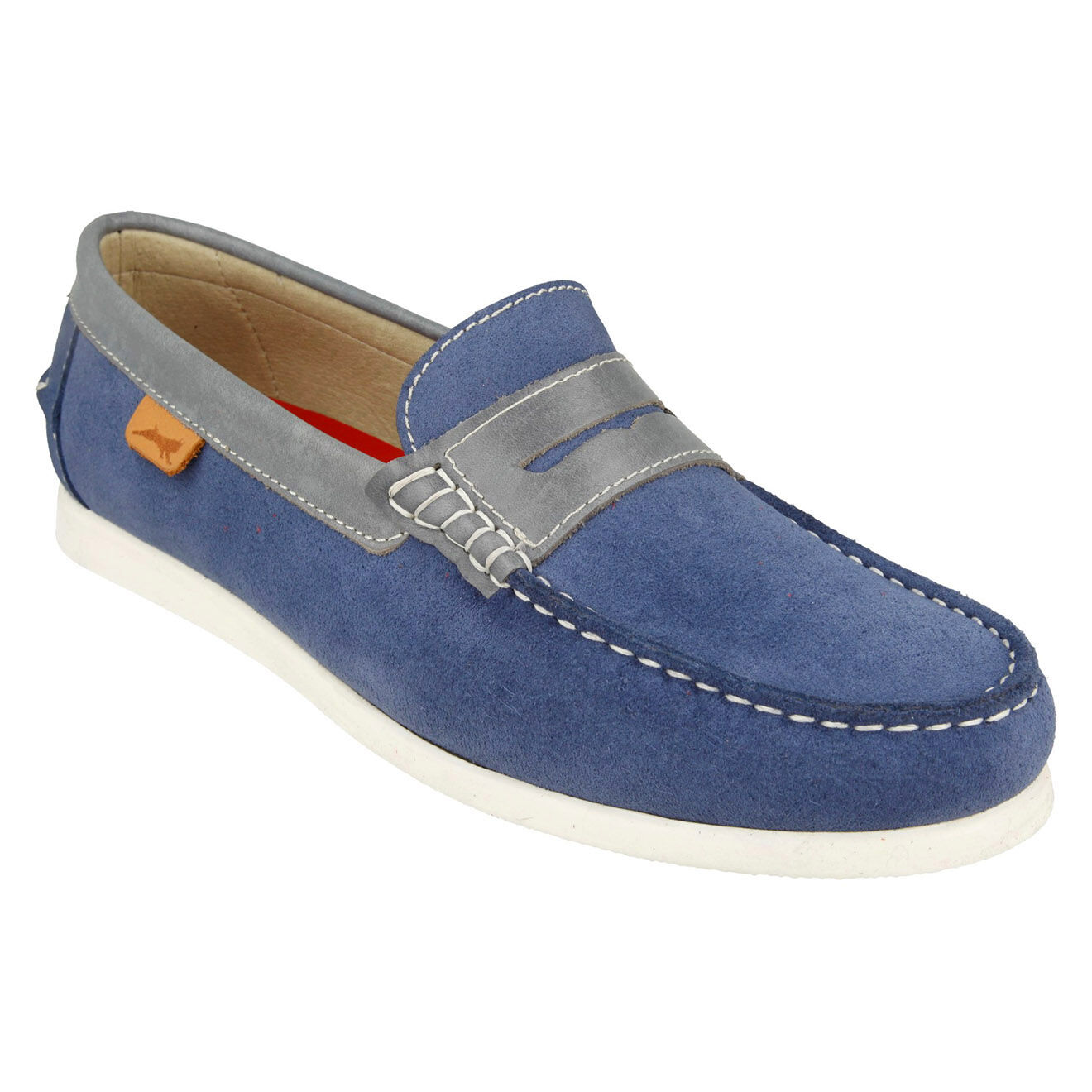 Mocassins en Velours de Cuir bleus