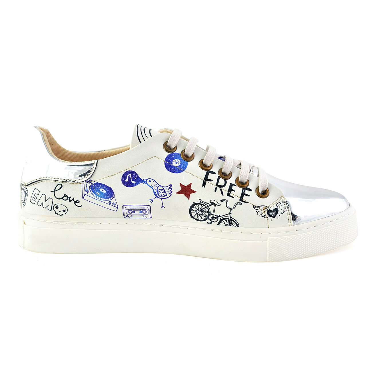 Sneakers Hipster Life blanc/argenté