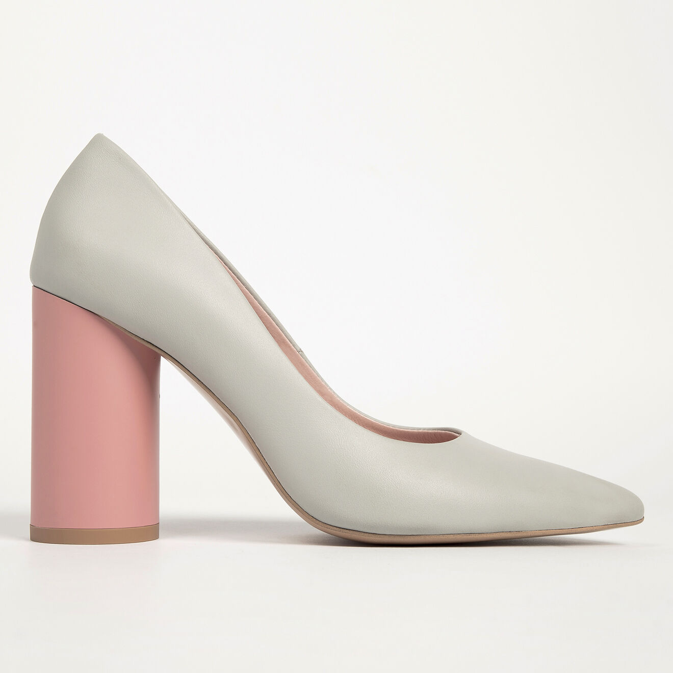 Trotters en Cuir New Energy gris/rose - Talon 9.5 cm