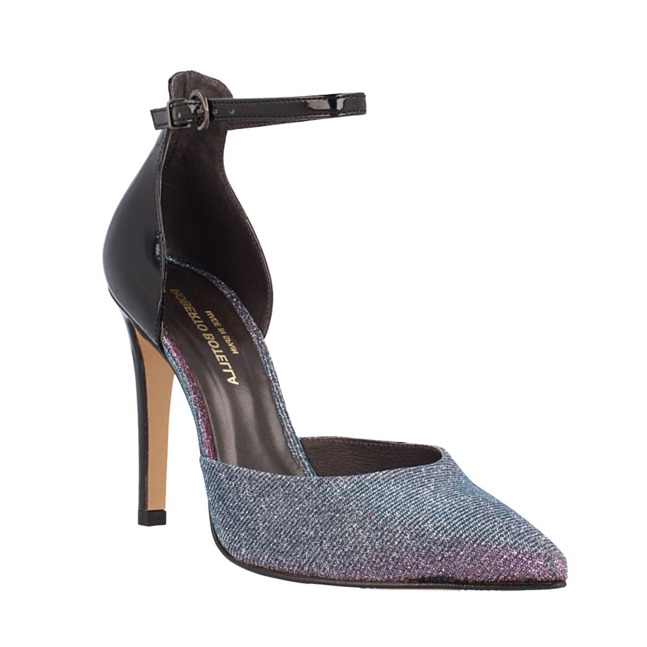 Escarpins en cuir noir/multicolorel Talon 10.5 cm