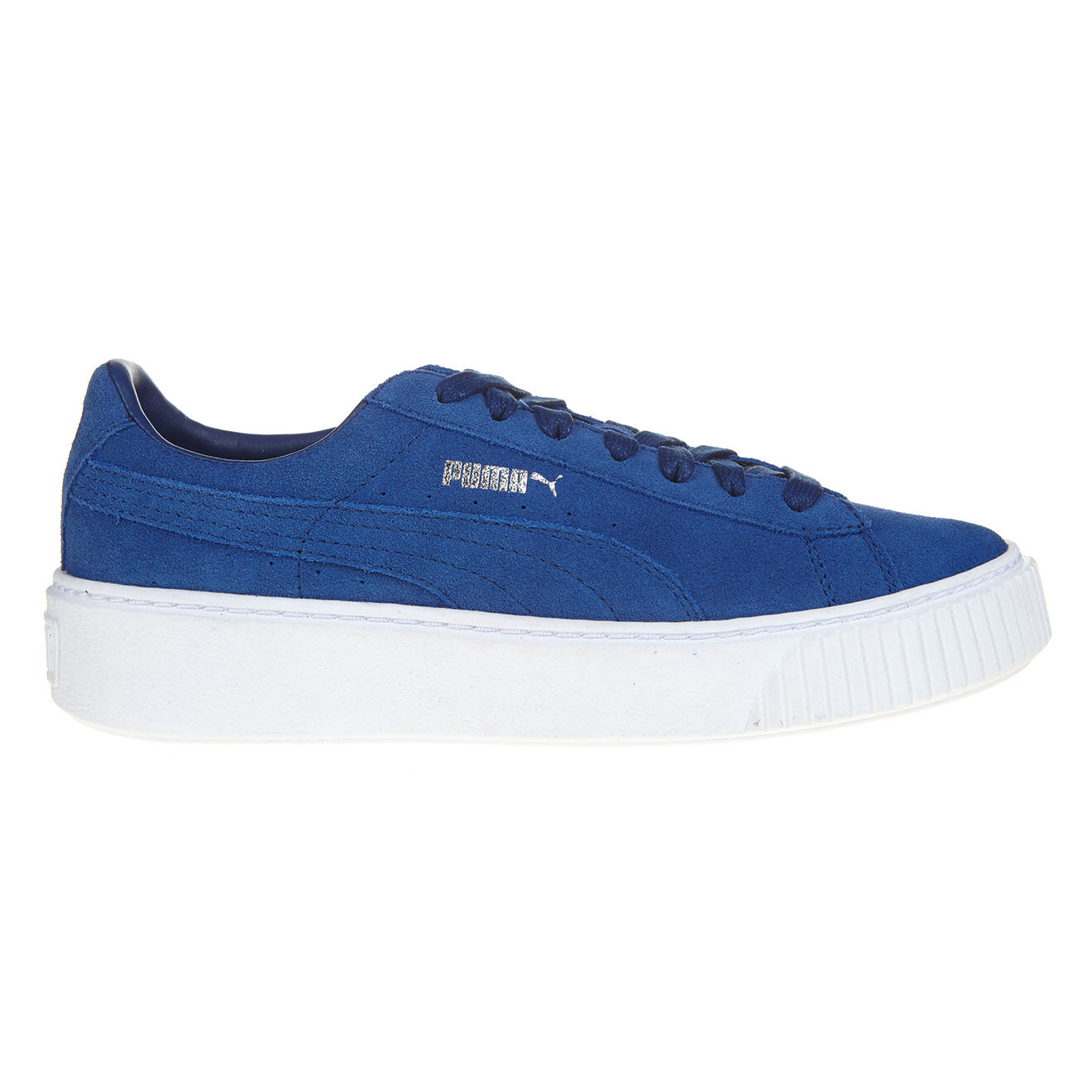 Baskets Velours de Cuir Platform bleues