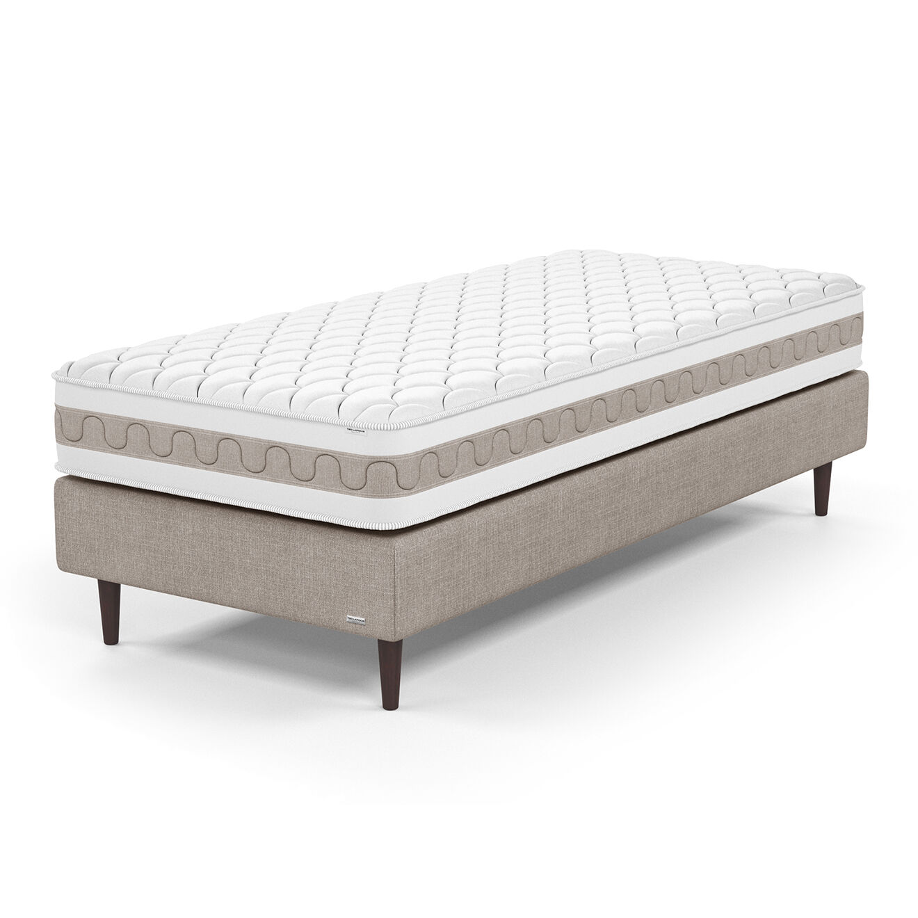 Ensemble Matelas & Sommier Gaia beige - 90x190 cm