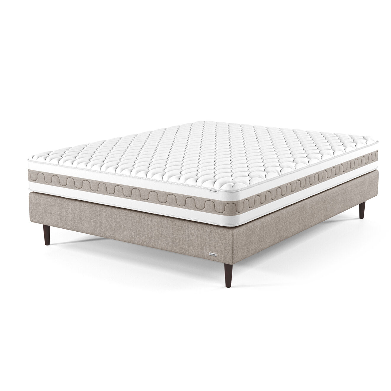 Ensemble Matelas & Sommier Gaia beige - 140x190 cm