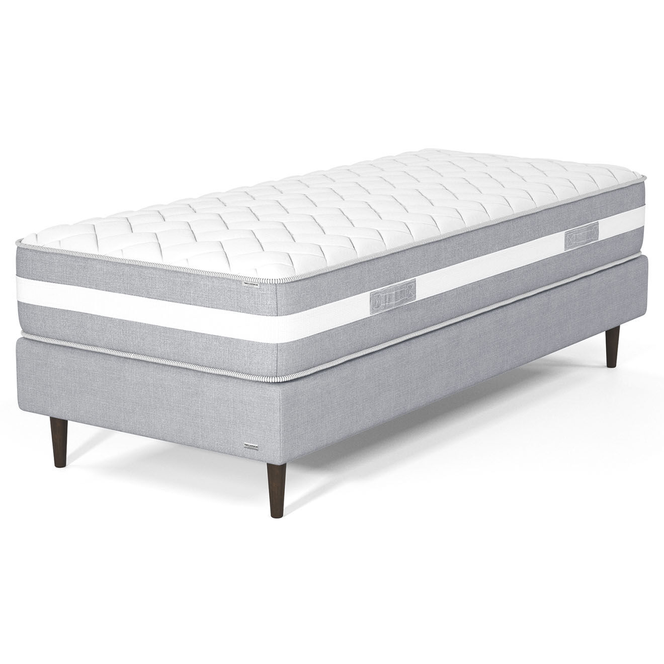 Ensemble Matelas & Sommier Péridot gris - 90x200 cm