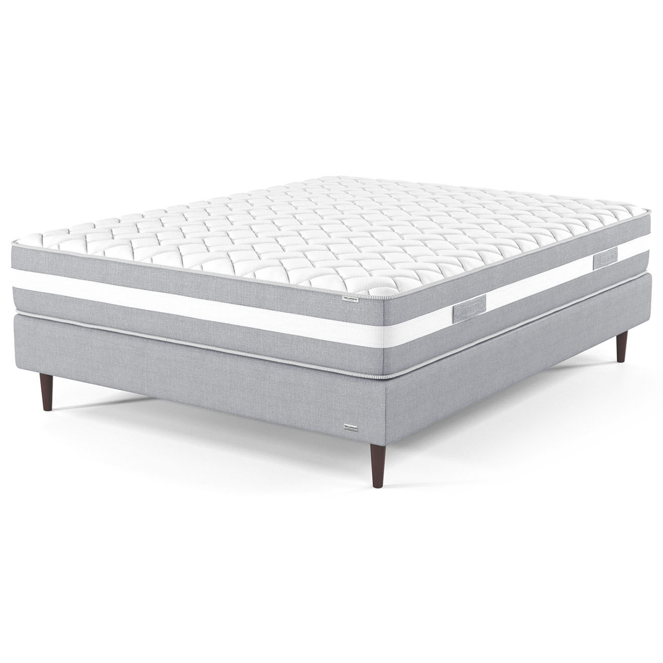 Ensemble Matelas & Sommier Péridot gris - 140x200 cm
