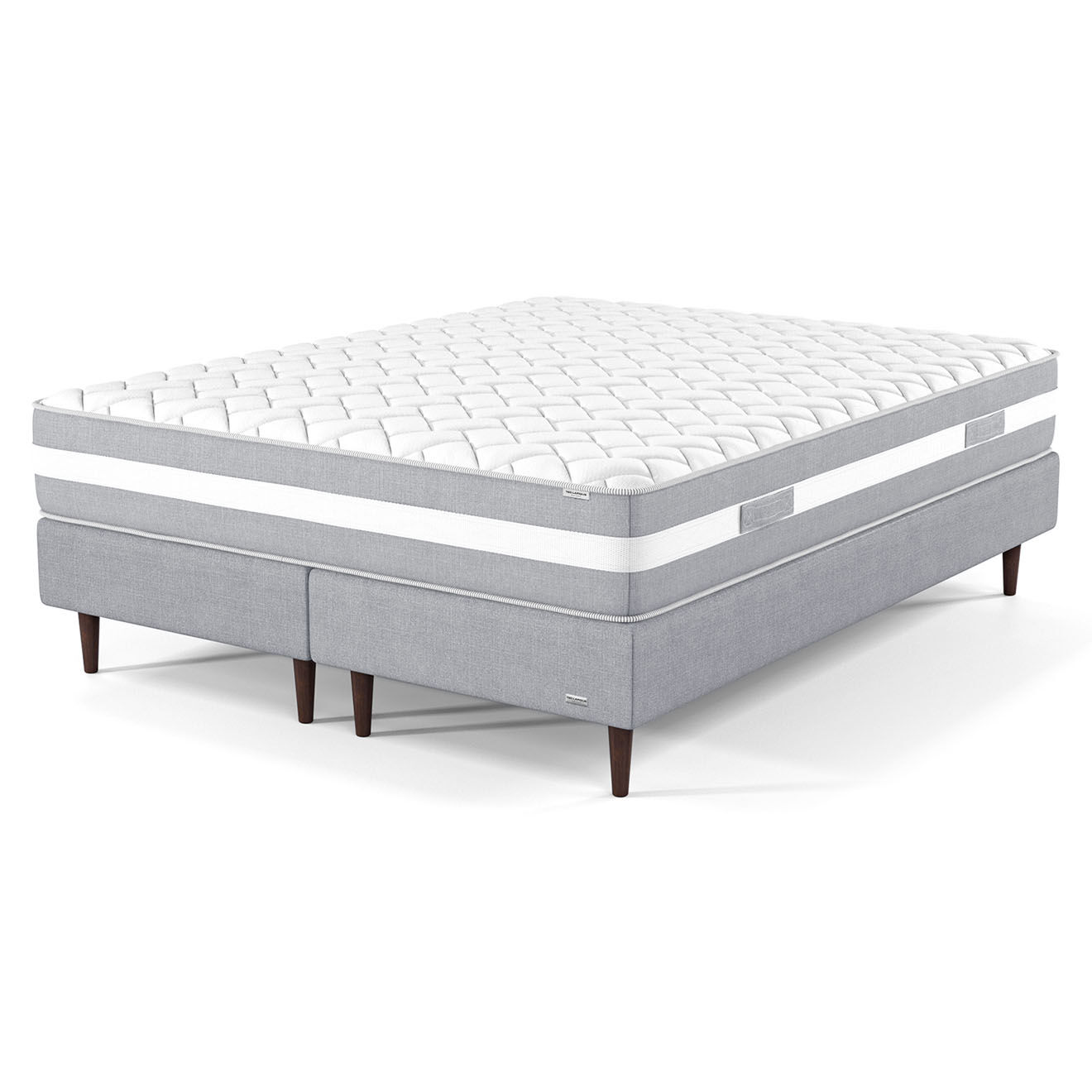 Ensemble Matelas & 2 Sommiers Péridot gris - 2x80x200 cm