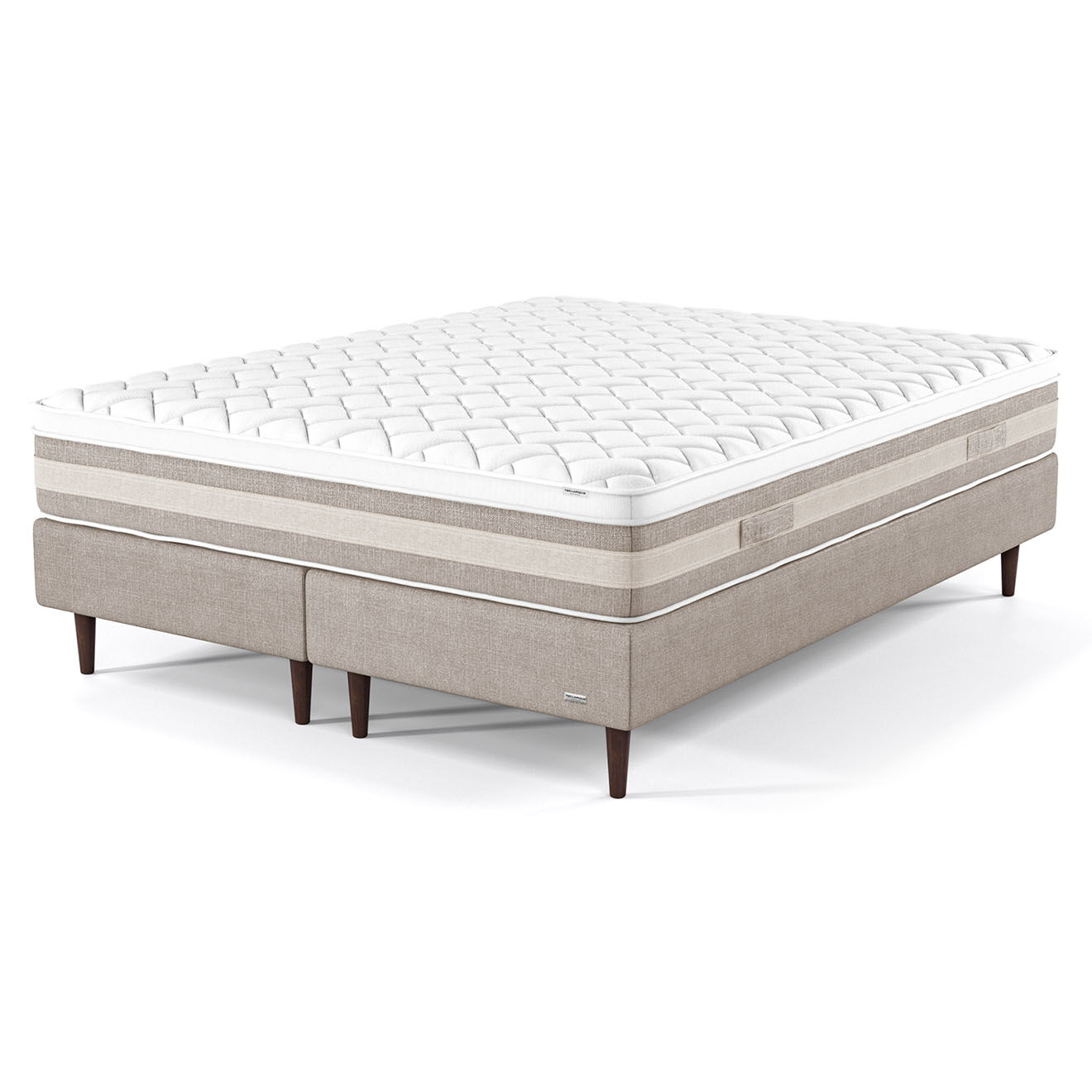 Ensemble Matelas & 2 Sommiers Ambre beige - 2x80x200 cm