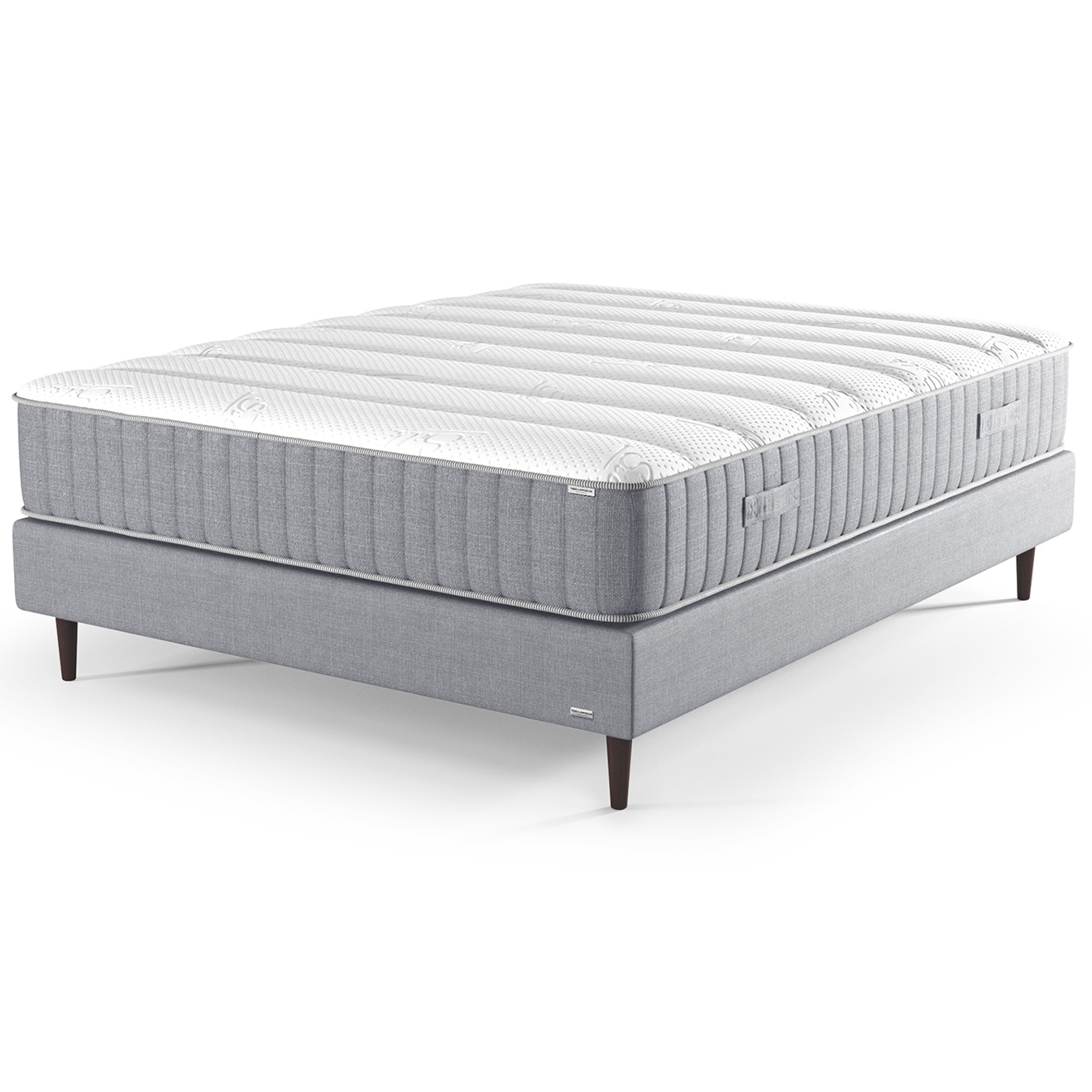 Ensemble Matelas & Sommier Jaspe gris - 140x190 cm