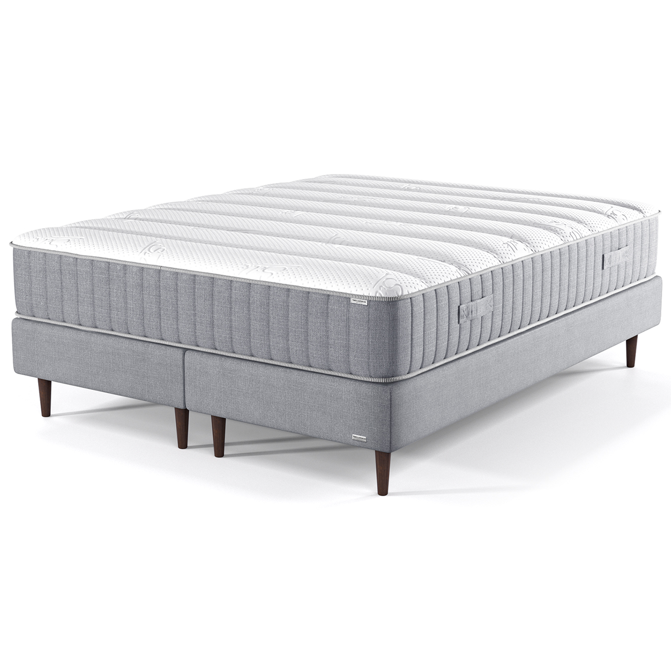 Ensemble Matelas & 2 Sommiers Jaspe gris - 2x80x200 cm