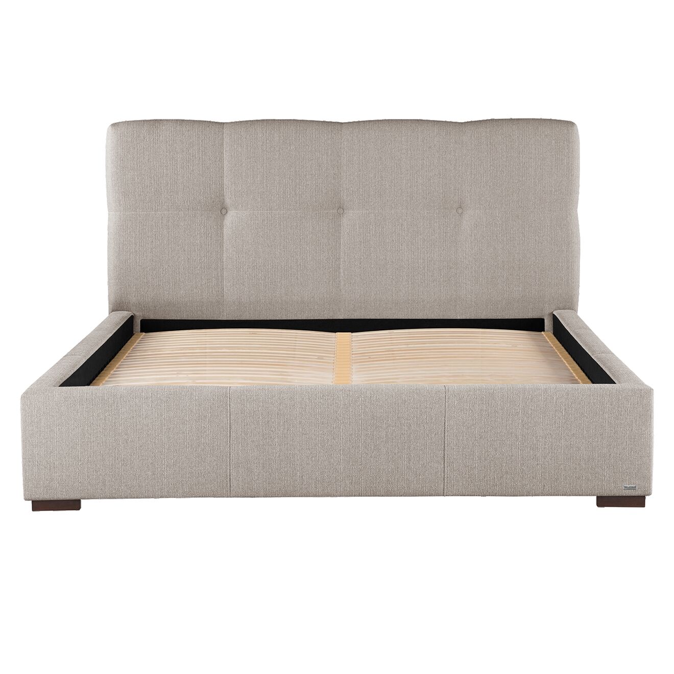 Cadre de Lit coffre Cobalt toucher lin beige - 140x200 cm
