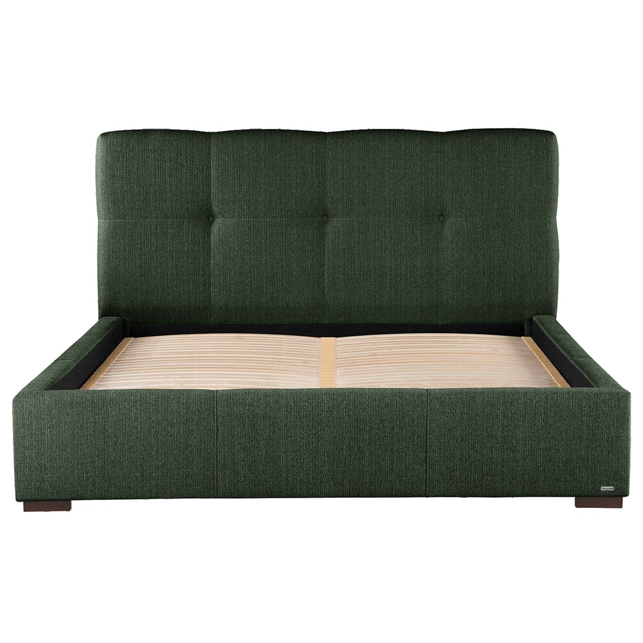Lit coffre Cobalt toucher lin vert foncé - 180x200 cm