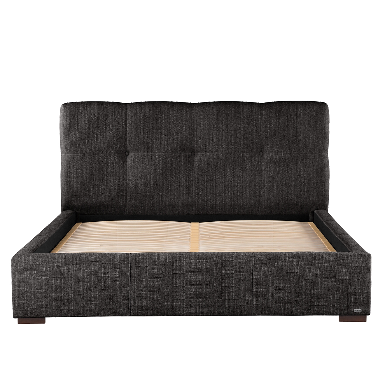 Cadre de Lit coffre Cobalt toucher lin anthracite - 160x200 cm