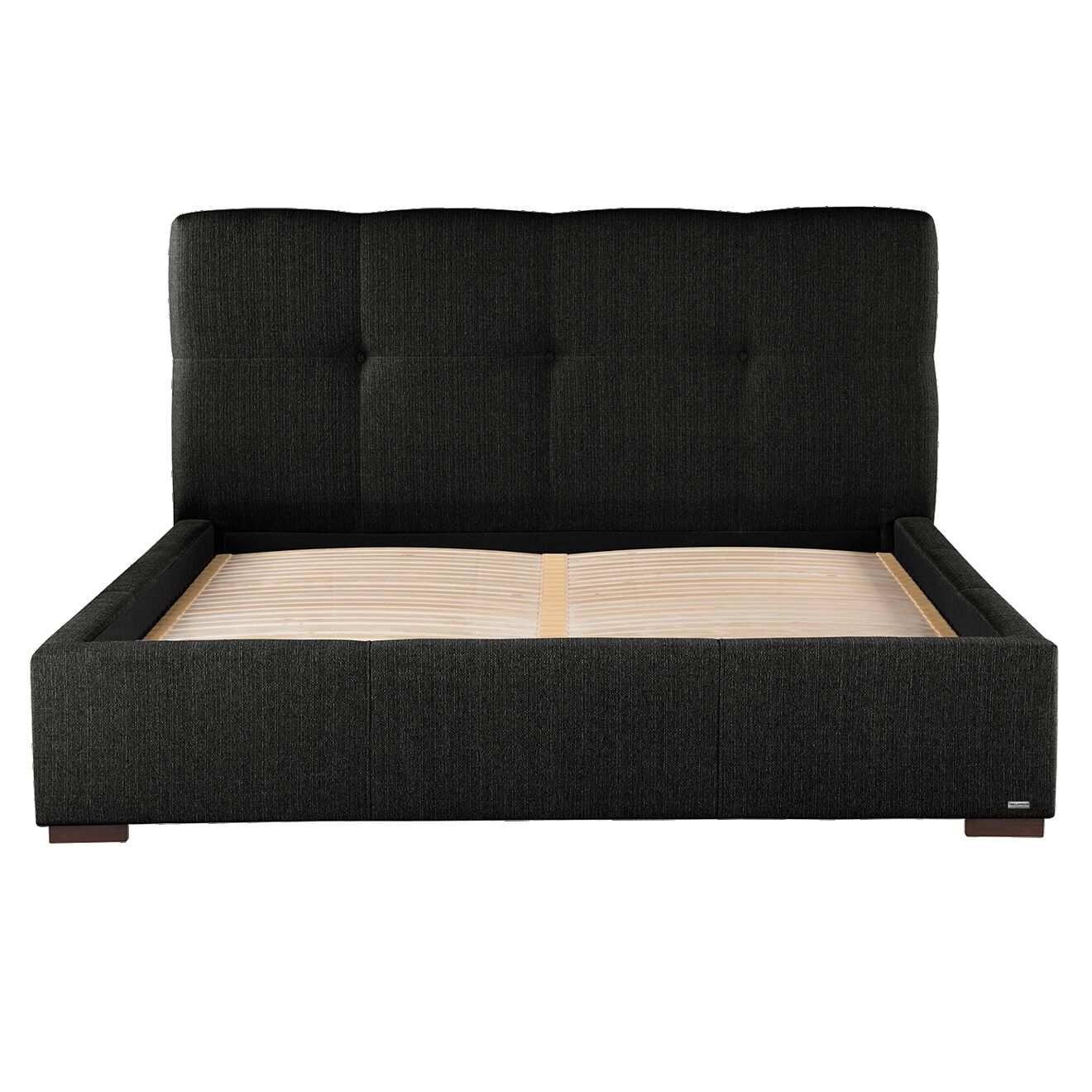 Lit coffre Cobalt toucher lin noir - 180x200 cm