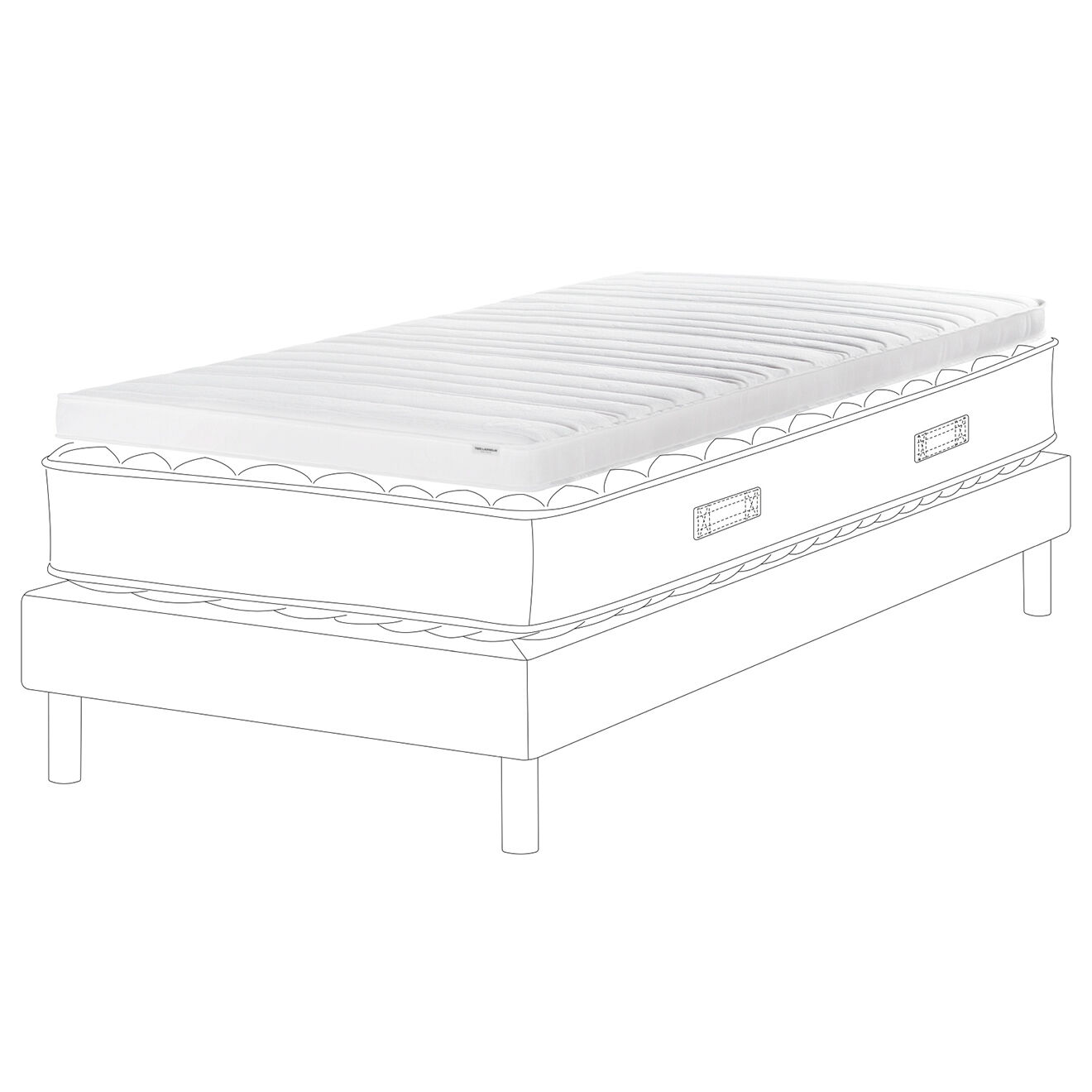 Surmatelas 6 cm Cristal blanc - 90x190 cm