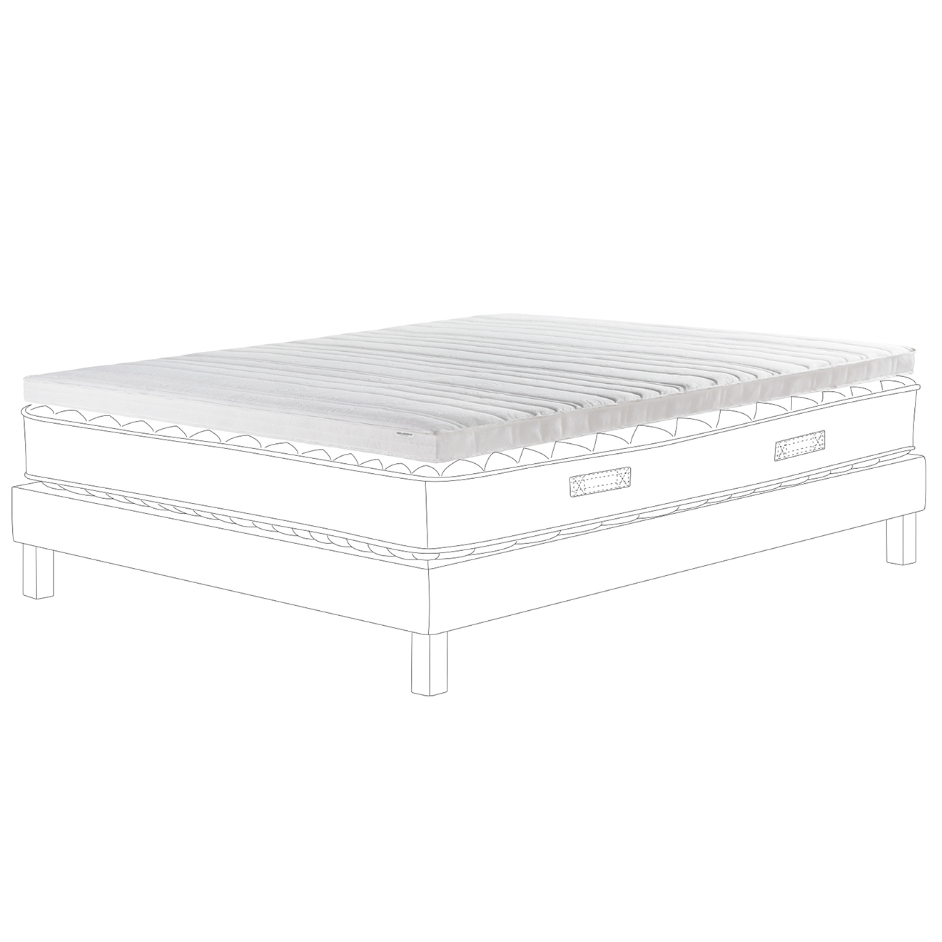 Surmatelas 6 cm Cristal blanc - 140x190 cm
