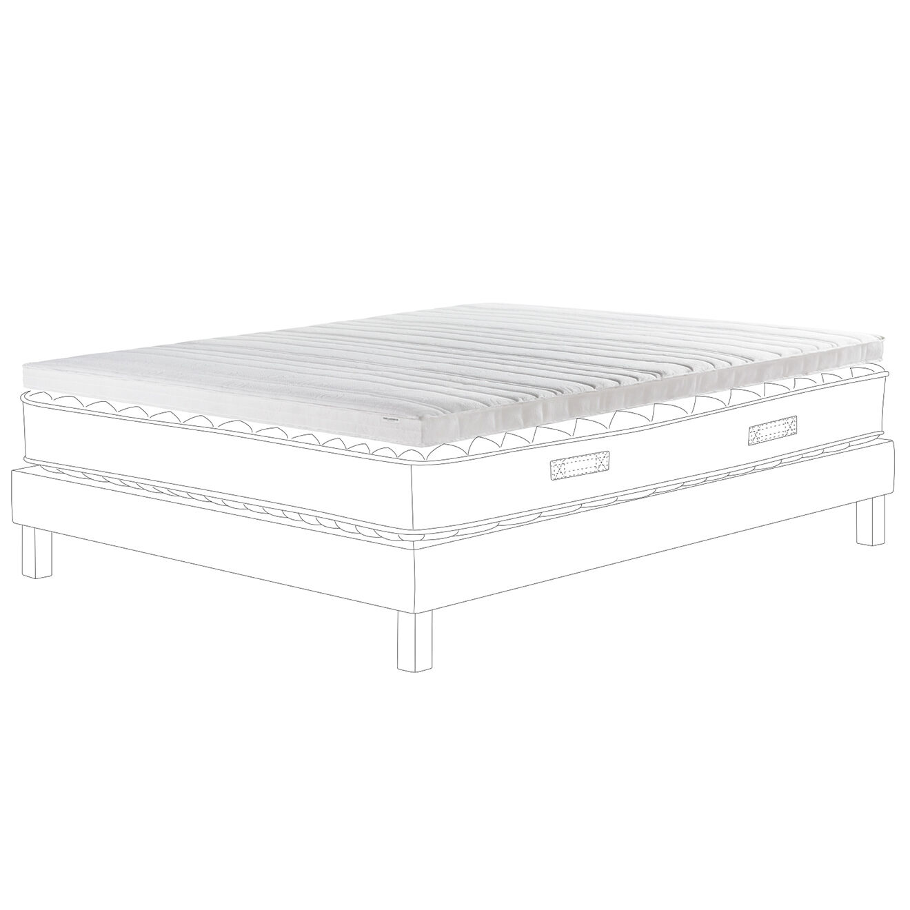 Surmatelas 6 cm Cristal blanc - 160x200 cm