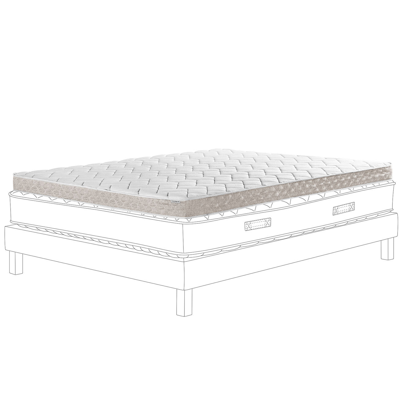 Surmatelas à mémoire de forme 6 cm Topaze beige - 140x190 cm