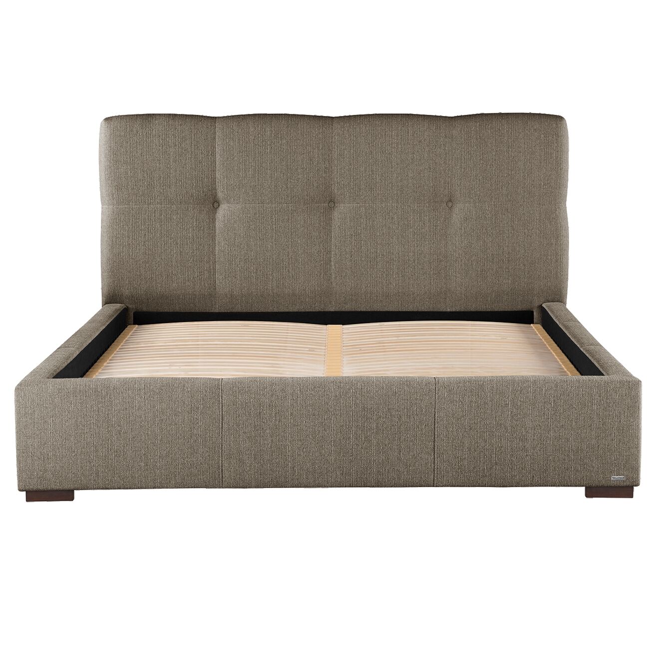 Lit coffre Cobalt toucher lin noisette - 180x200 cm