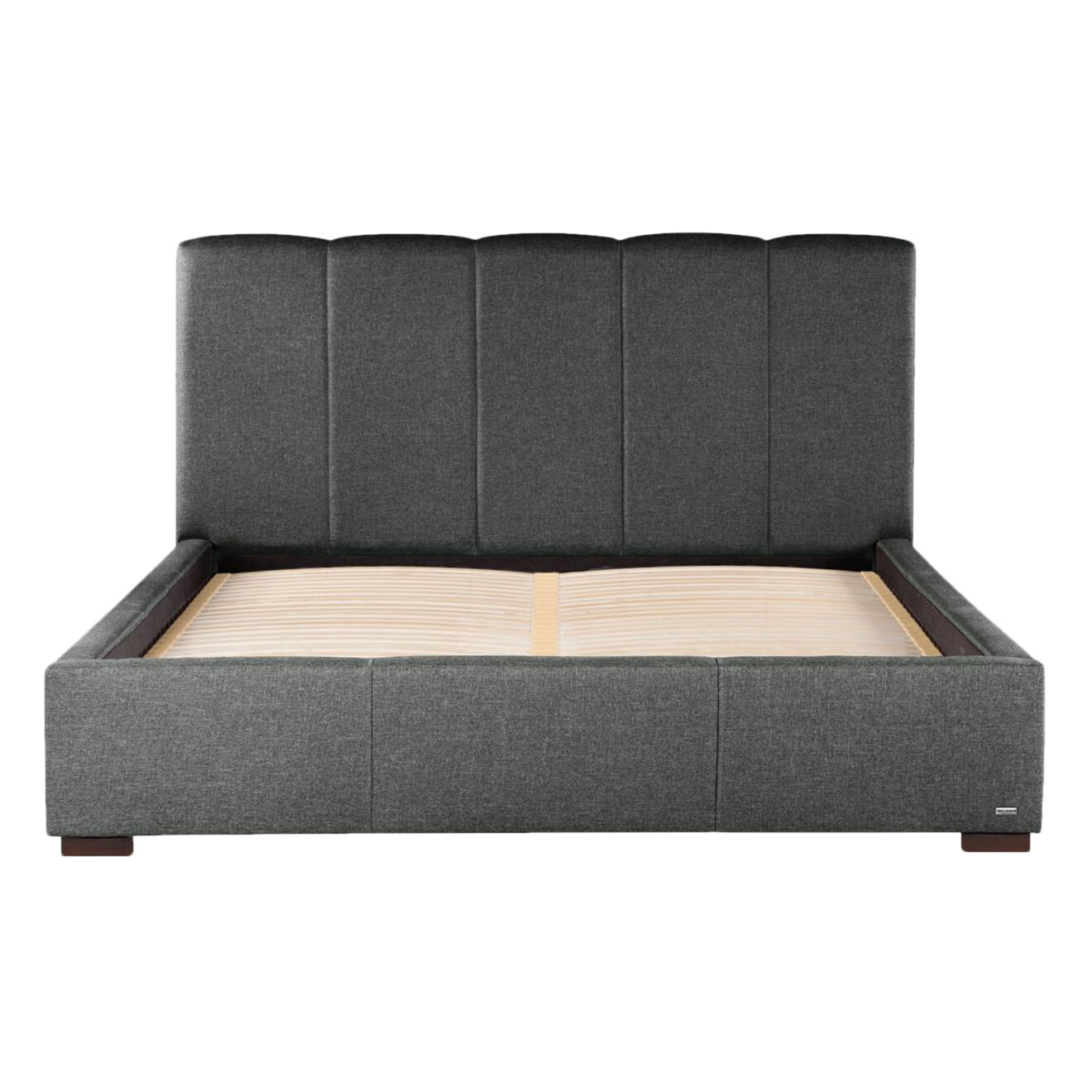 Lit coffre Onyx toucher lin anthracite - 180x200 cm