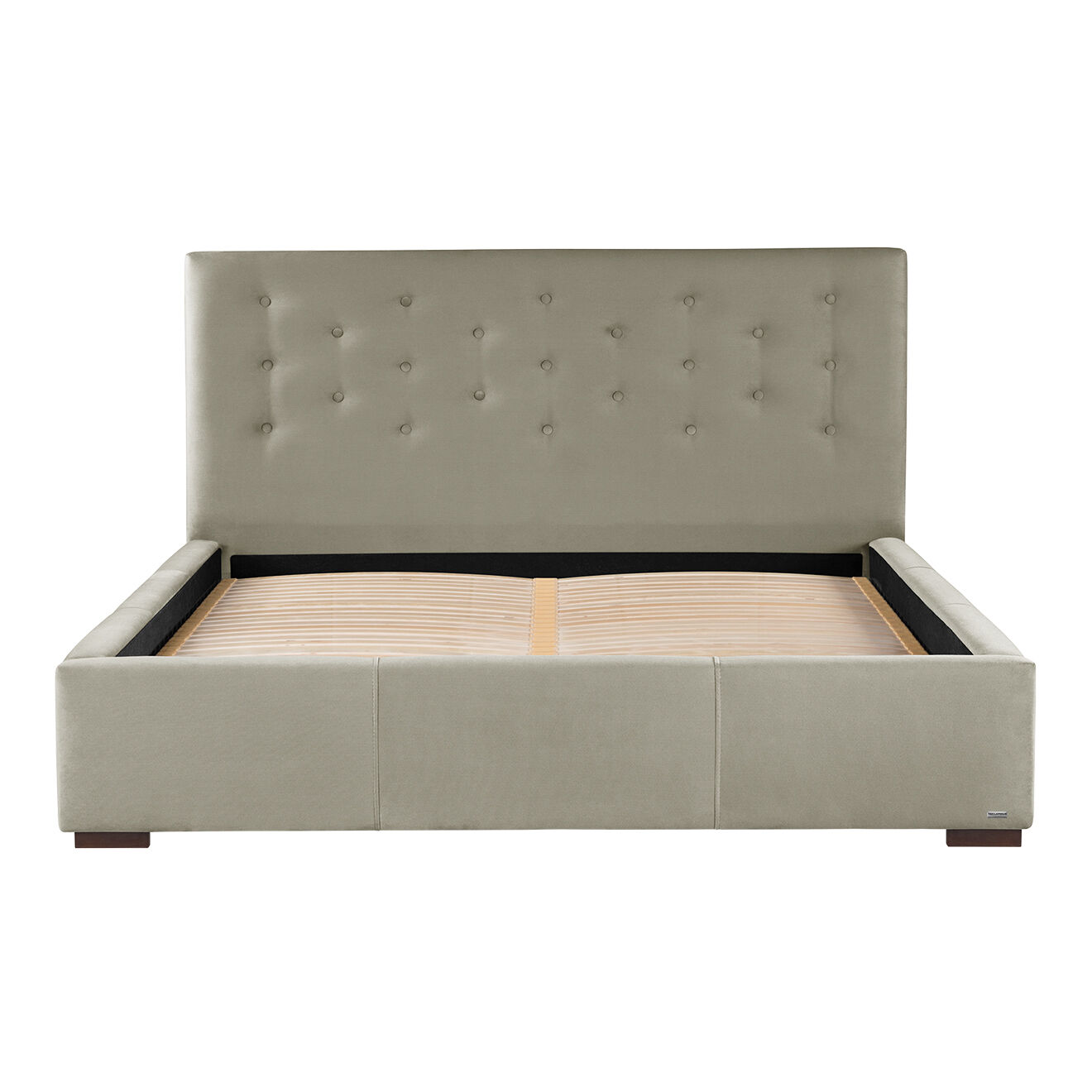 Lit coffre Basalte toucher velours beige - 180x200 cm