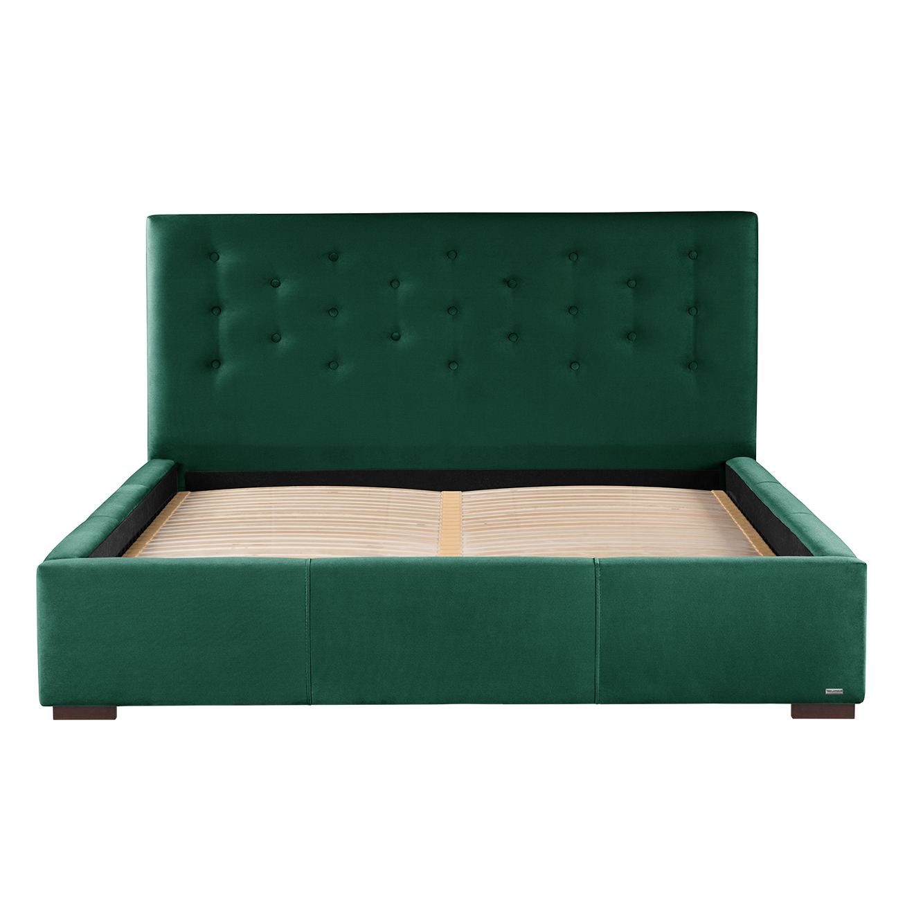Lit coffre Basalte toucher velours vert - 180x200 cm