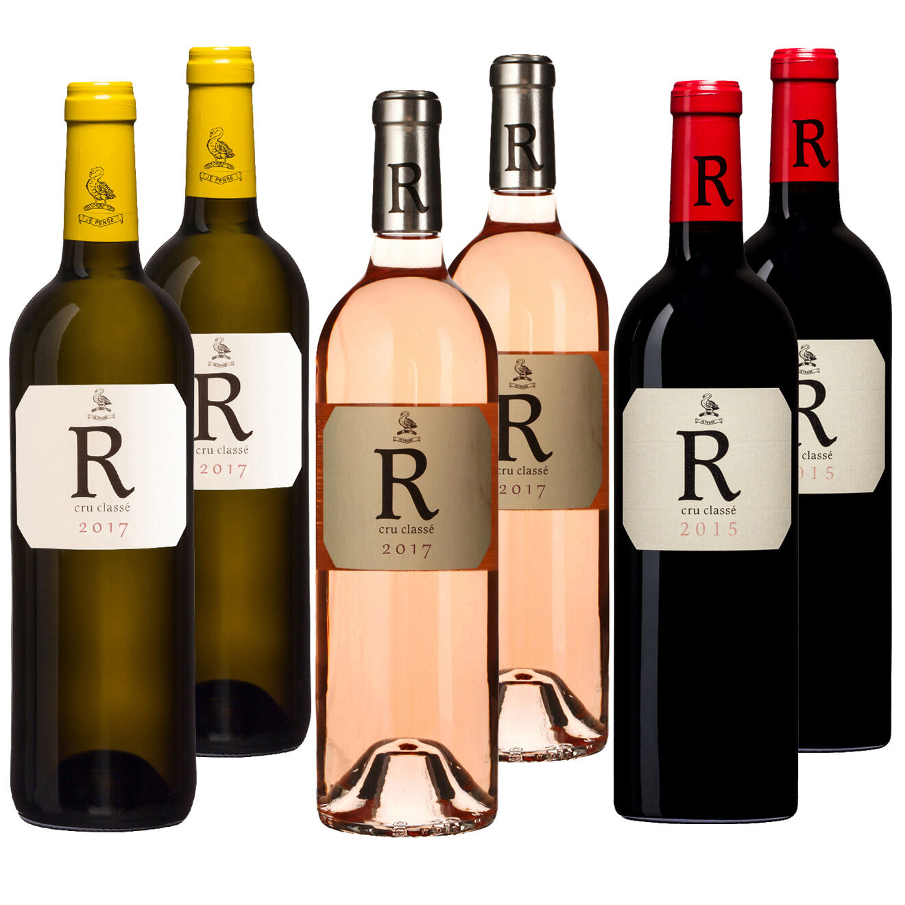 Lot de 2 Blancs 2017 + 2 Rosés 2017 + 2 Rouges 2015 R de Rimauresq 6x75cl