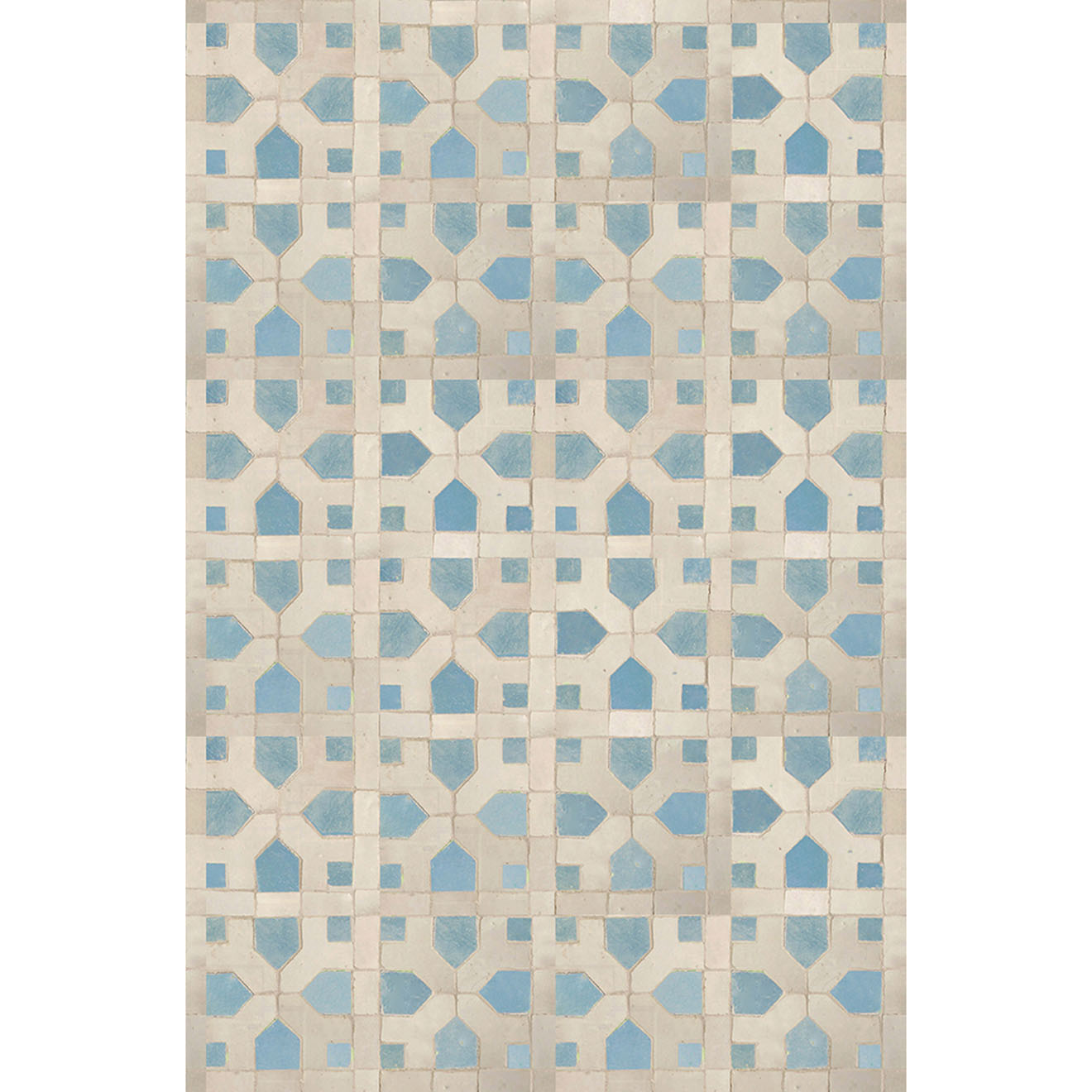 Tapis vinyle Montpellier bleu/beige - 66x150 cm