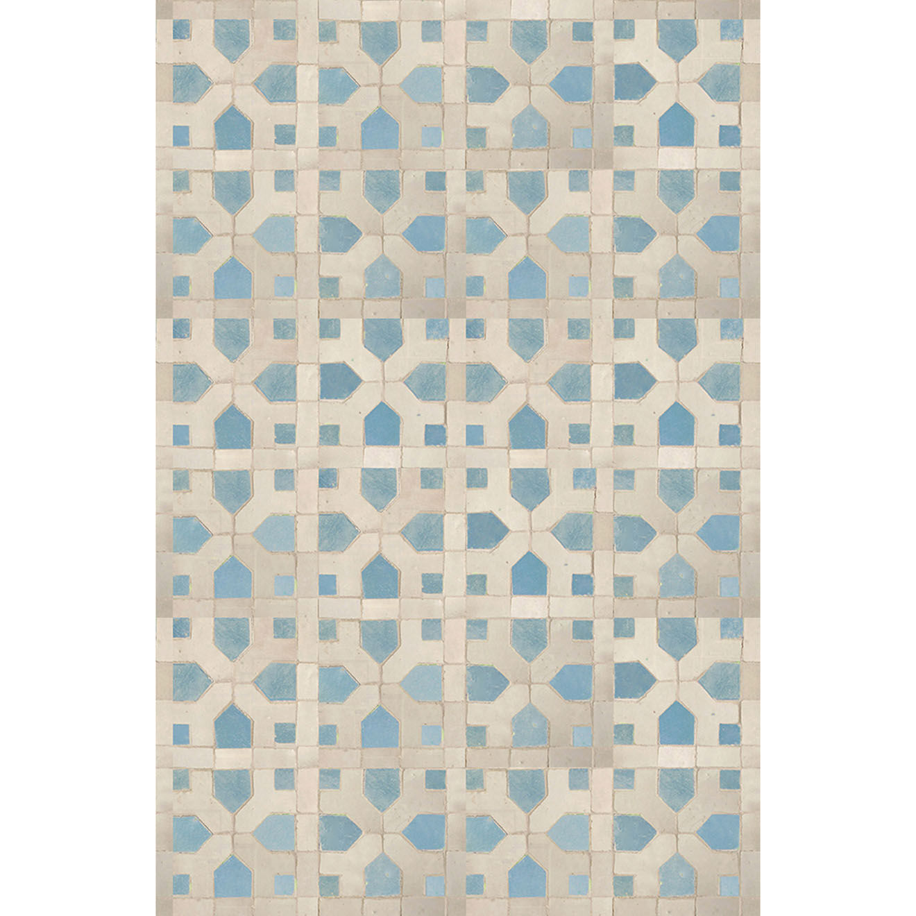 Tapis vinyle Montpellier bleu/beige - 66x250 cm