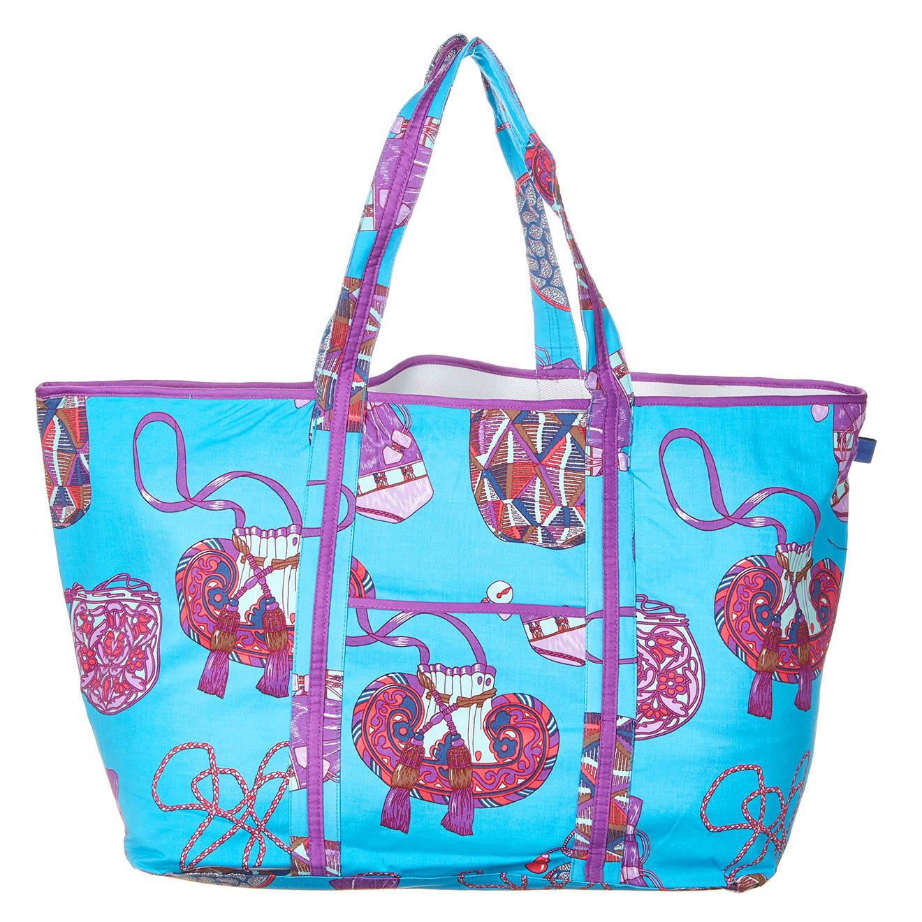 Sac Effy Star imprimé turquoise - 54x31x18 cm