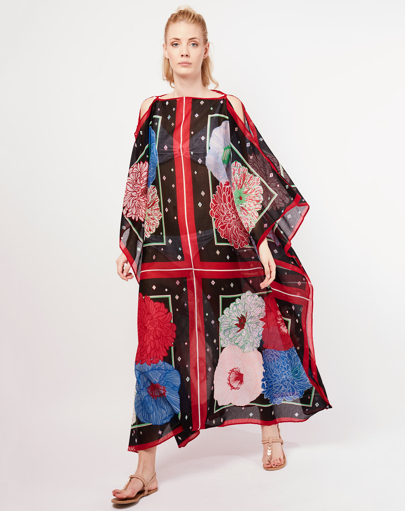 Robe ample Mily Bouquet noir/multicolore