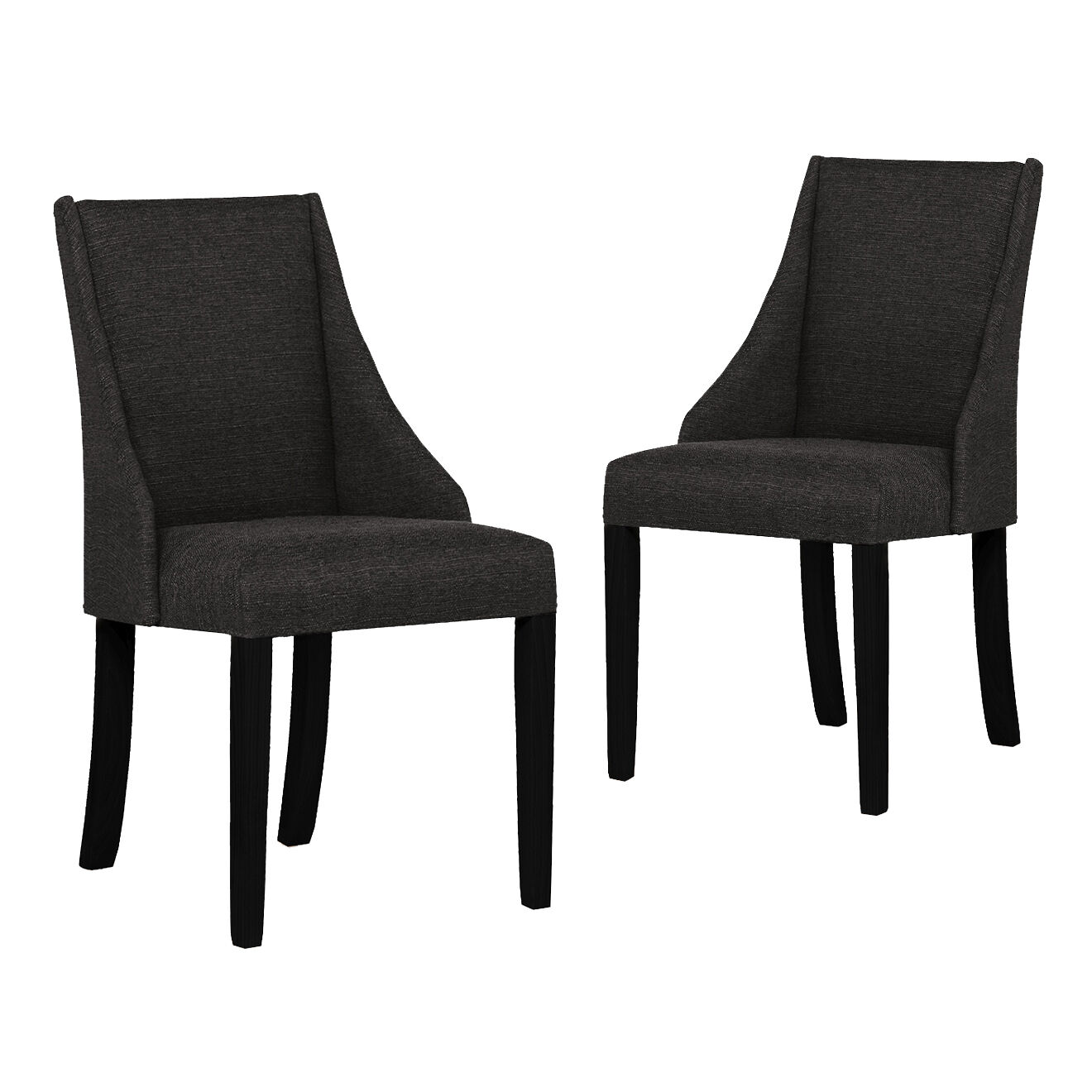 2 Chaises Absolu anthracite - 48x55x88 cm