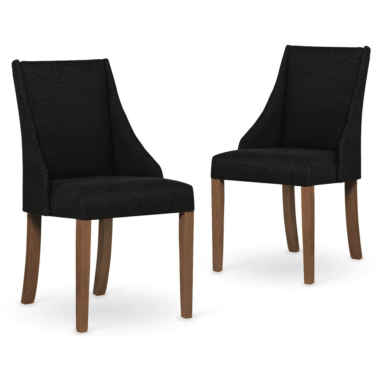 2 Chaises Absolu noires - 48x55x88 cm