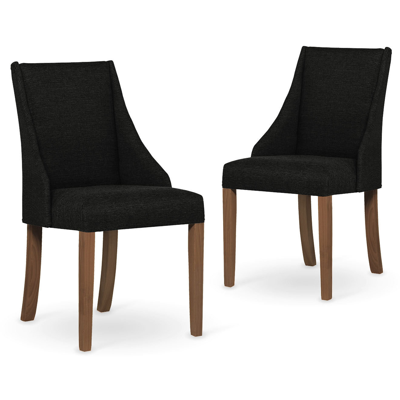 2 Chaises Absolu noires - 48x55x88 cm