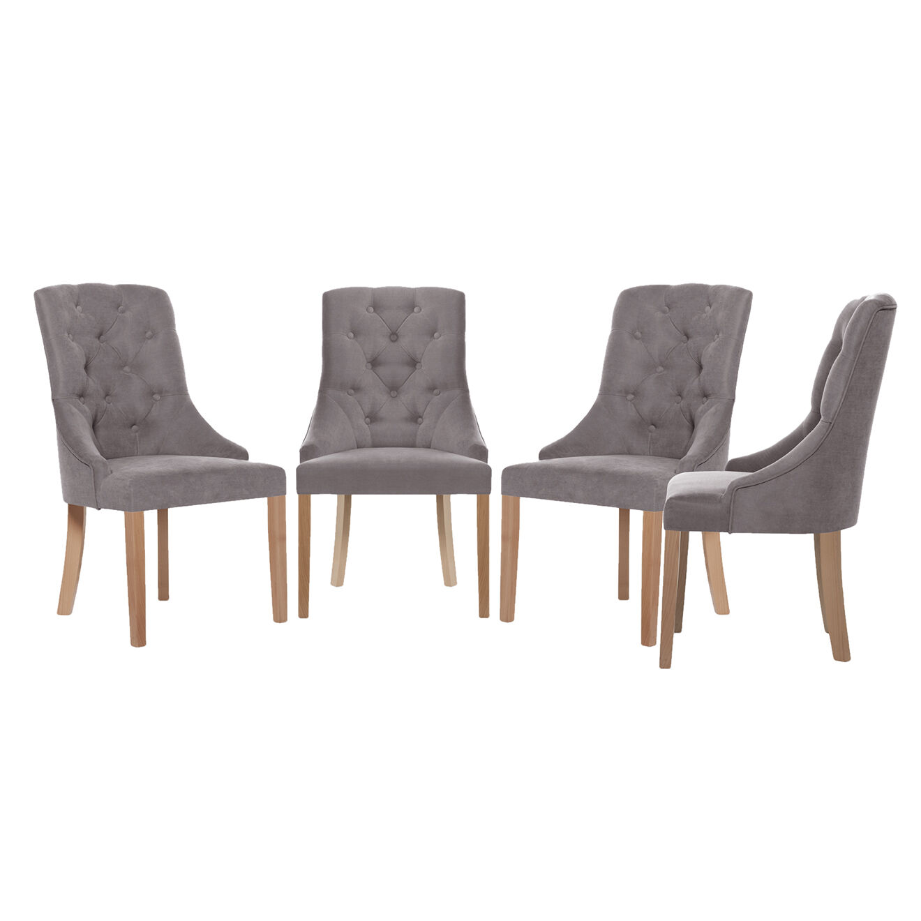 4 Chaises Chiara taupe - 56x64x98 cm