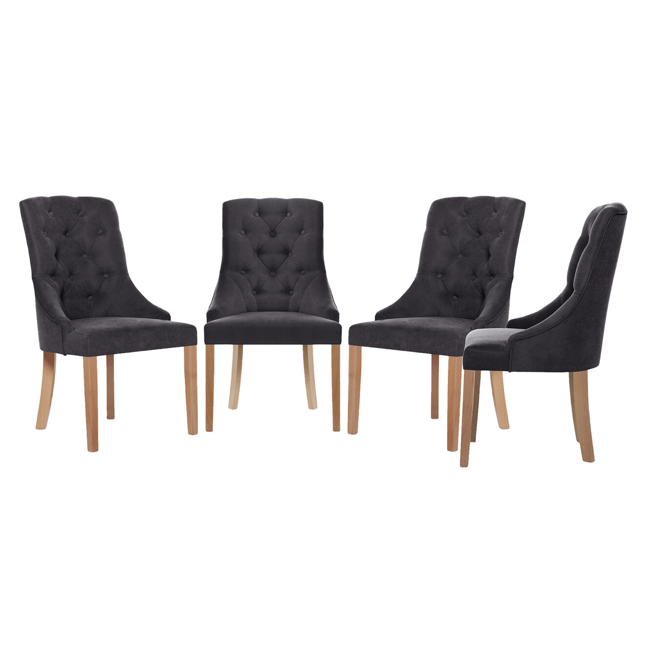 4 Chaises Chiara anthracite - 56x64x98 cm