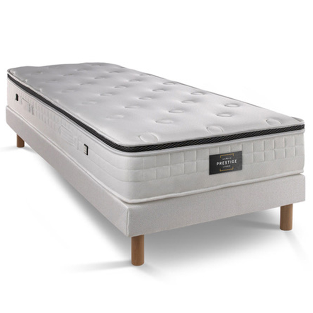 Matelas + sommier 90x190 ressorts ensach&eacute;s Prestige literie Exclusive